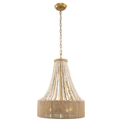4-Light Golden Bohemian Dry Rated Chandelier