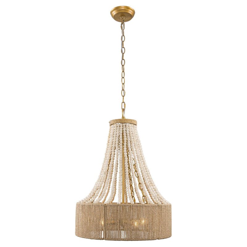 4-Light Golden Bohemian Dry Rated Chandelier