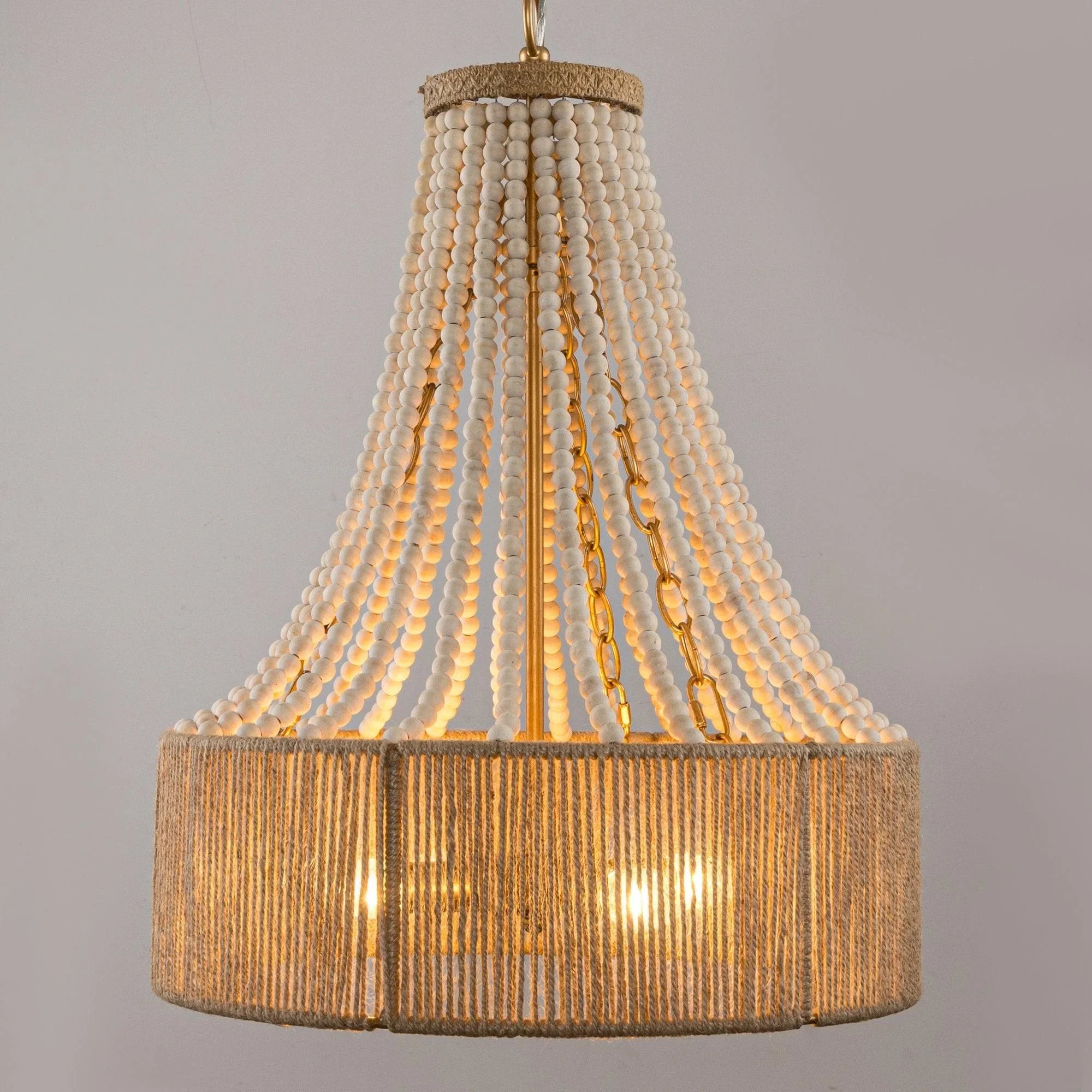 4-Light Golden Bohemian Dry Rated Chandelier