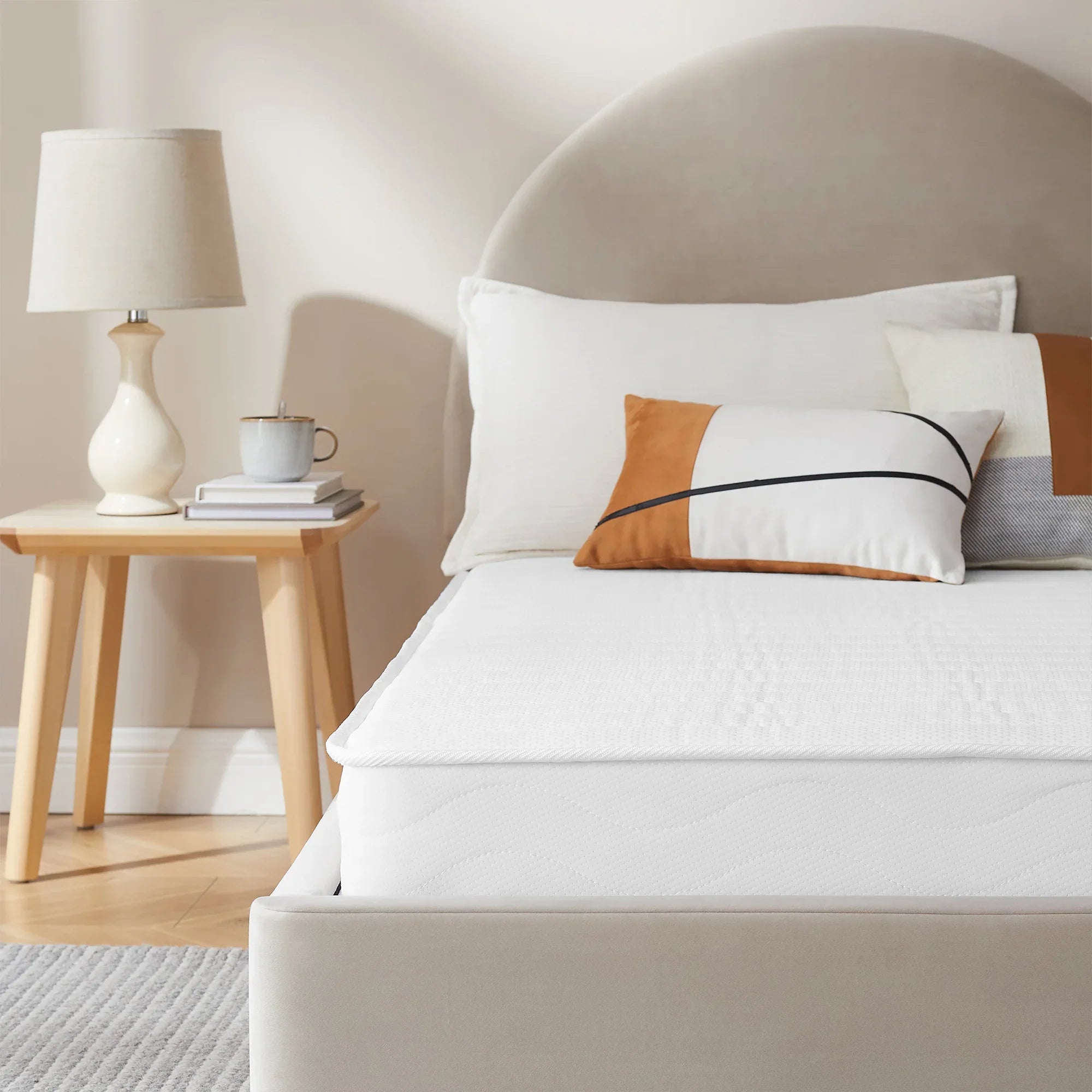 6" White Medium Firm Memory Foam Bonnell Spring Mattress