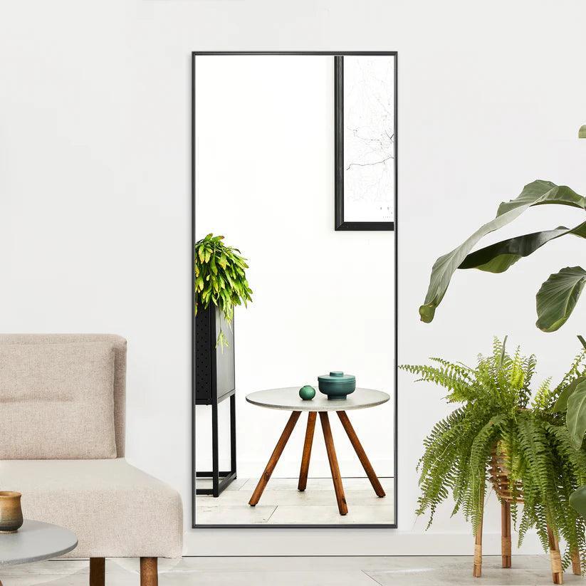 Reflections Sleek Modern Black Aluminum Framed Wall Mirror