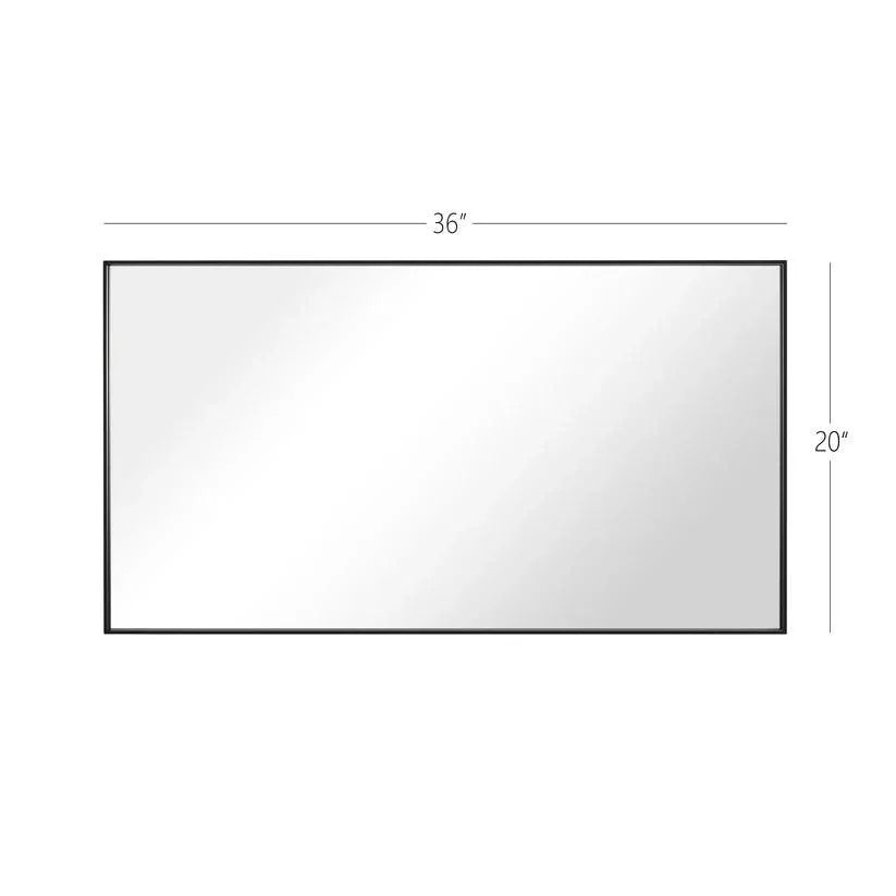 Reflections Sleek Modern Black Aluminum Framed Wall Mirror