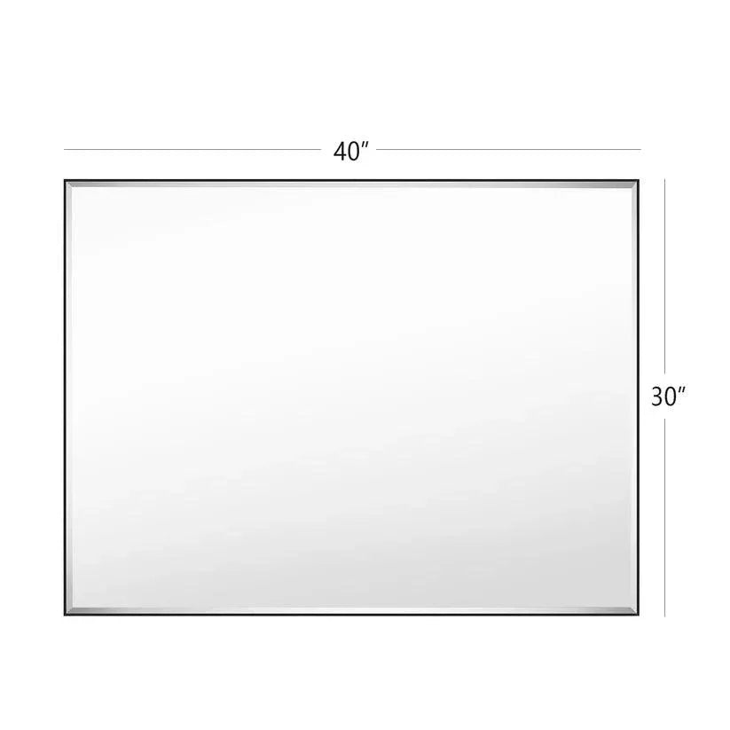 Reflections Sleek Modern Black Aluminum Framed Beveled Wall Mirror