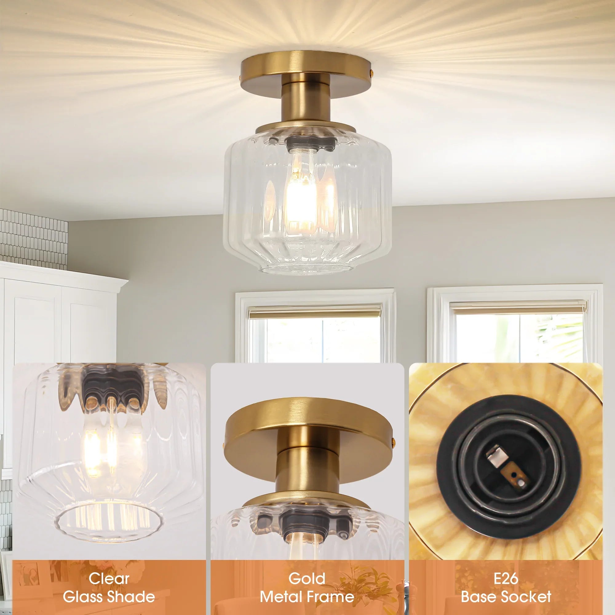 6 Inch Marico 1-Light Semi-Flush Mount Ceiling Light