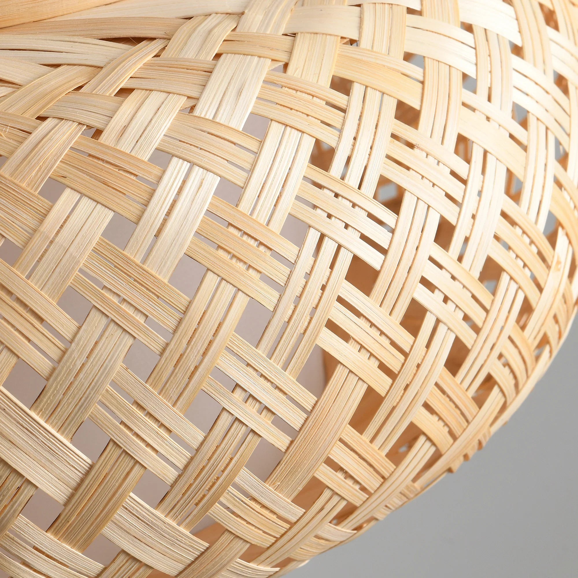 16" Yehudi Bohemian Handwoven Bamboo Island Pendant Light