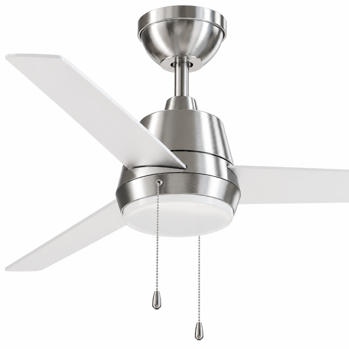 52 Inch Lewis Satin Nickel Pull-Chain LED Ceiling Fans