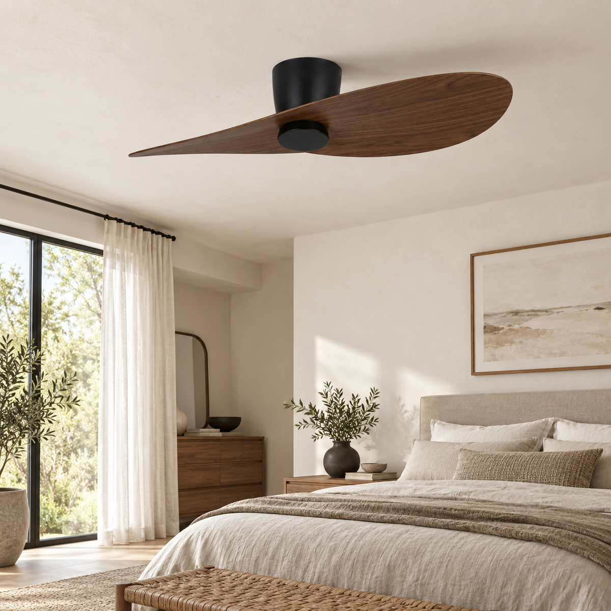 44 Inch Surfboard Flush Mount LED Ceiling Fan
