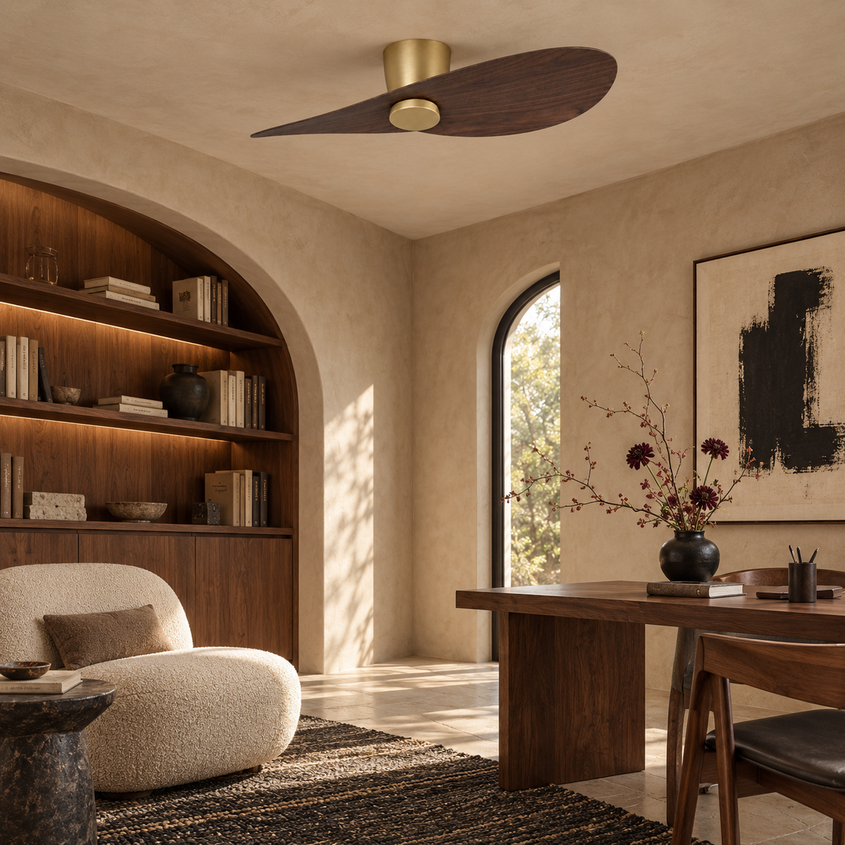 44 Inch Surfboard Flush Mount Ceiling Fan