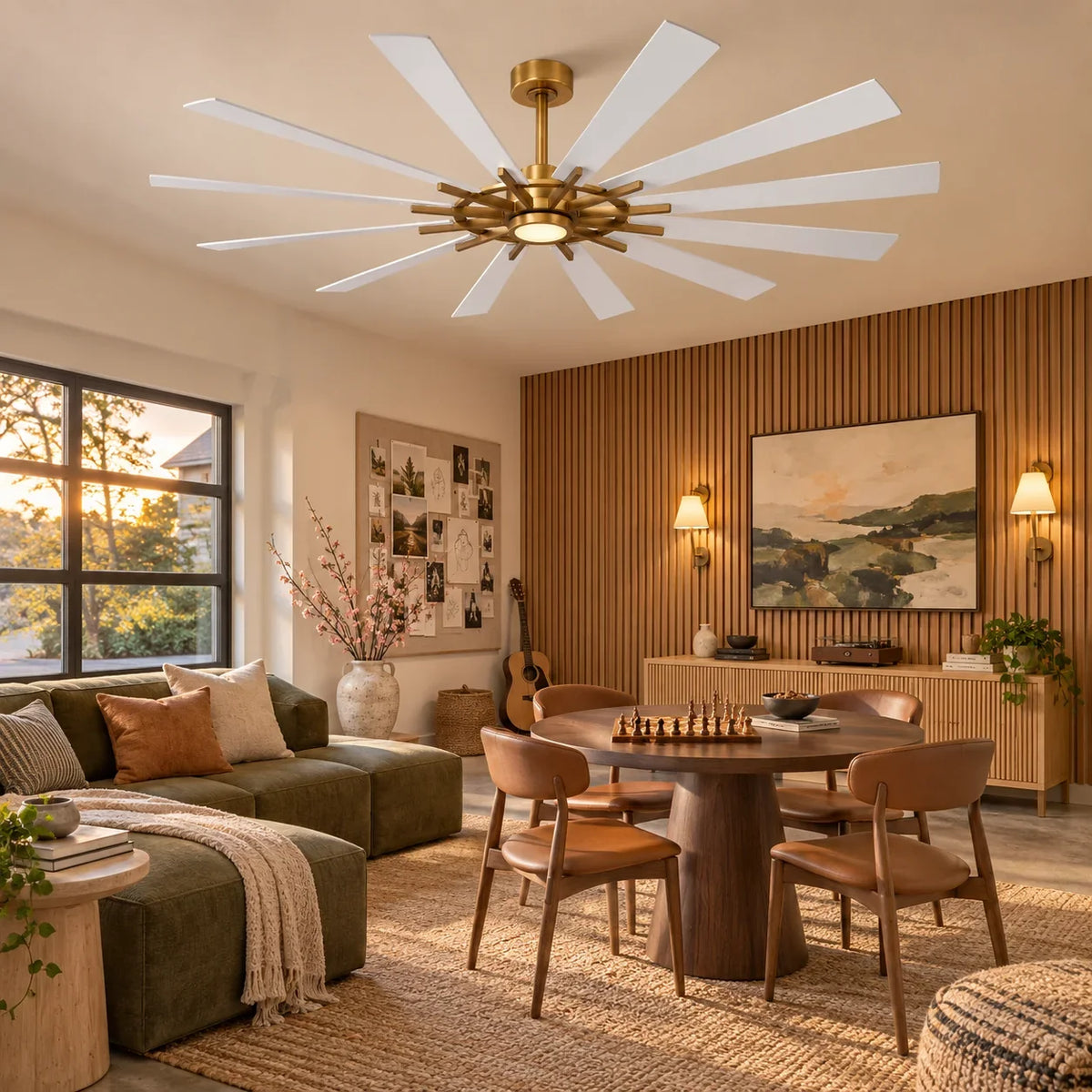 72" Irene 12-Blade Large LED Ceiling Fan