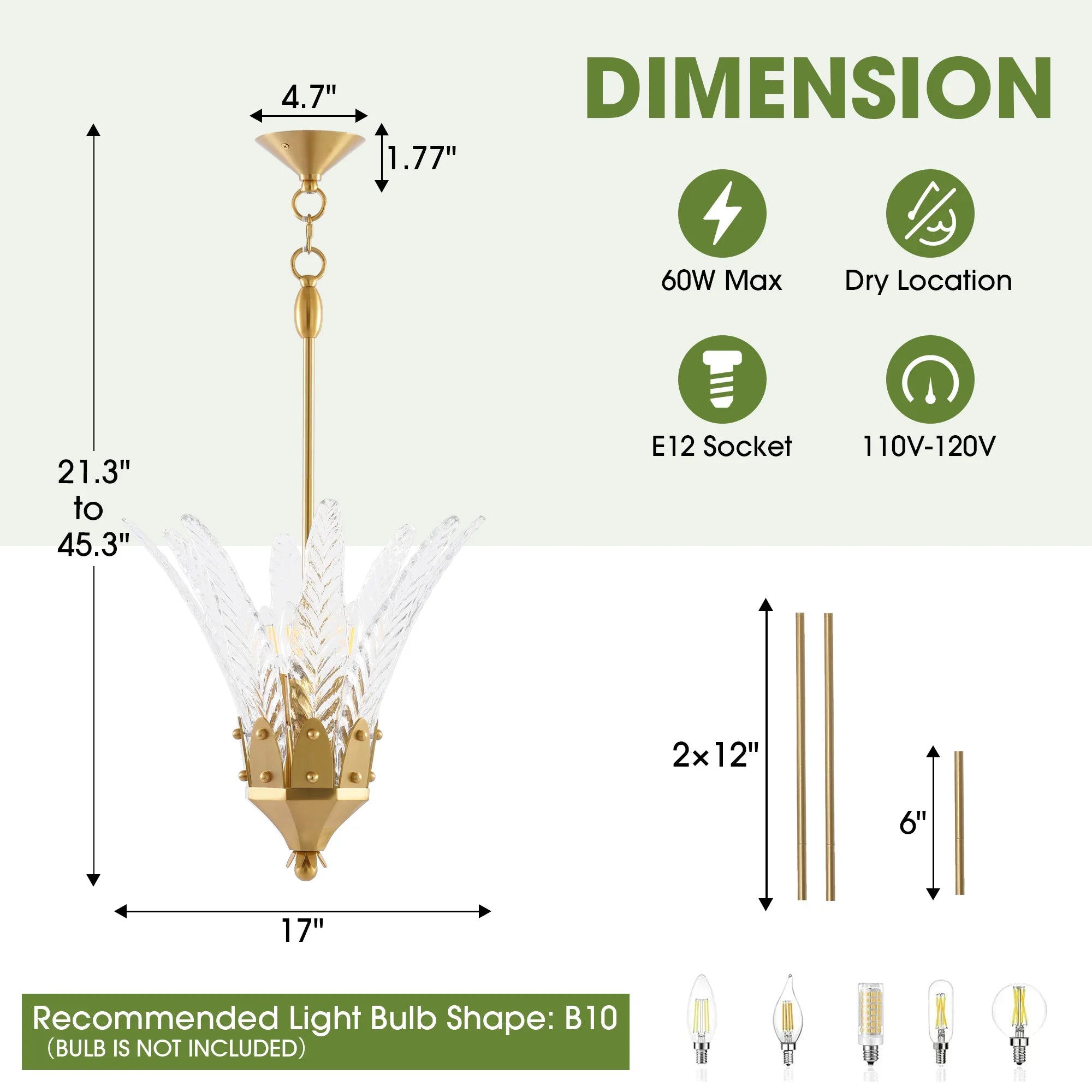 17 Inch Vito 3-Light Feather-shaped Island Pendant Light