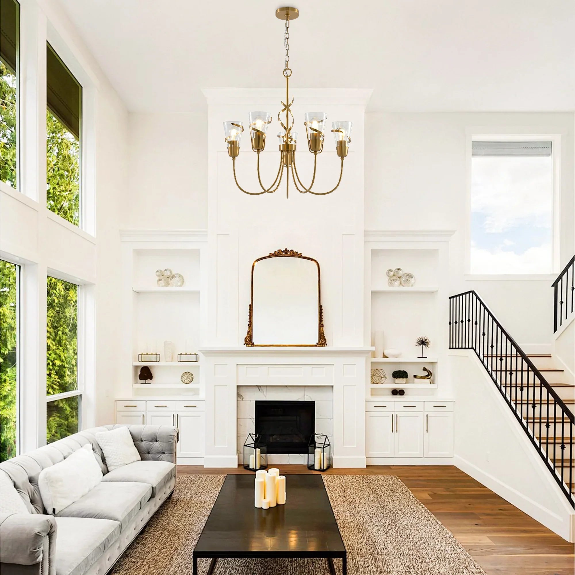 26 Inch Uriah 5-Light Golden Chandelier