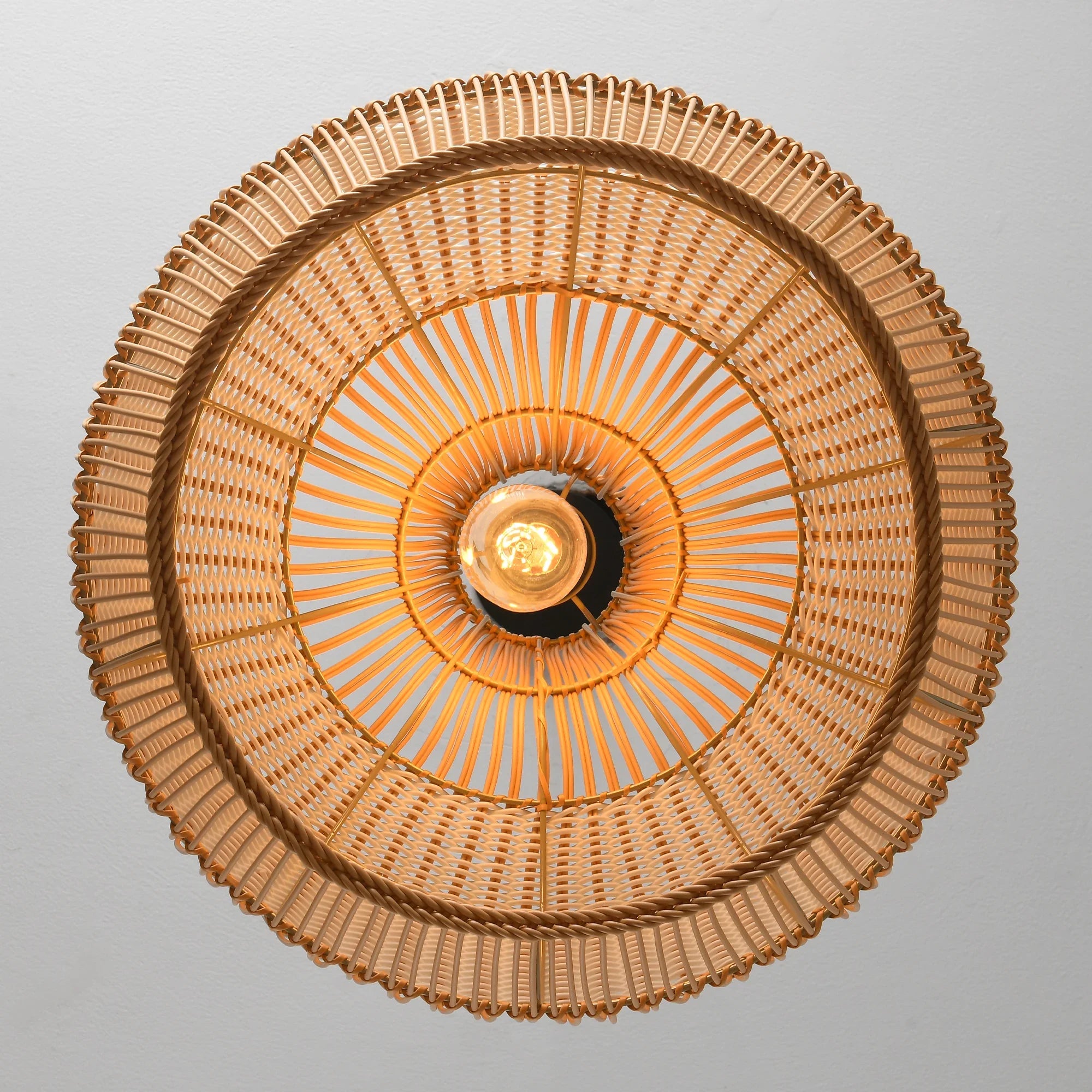 17" Yale Bohemian Handwoven Rattan Island Pendant Light