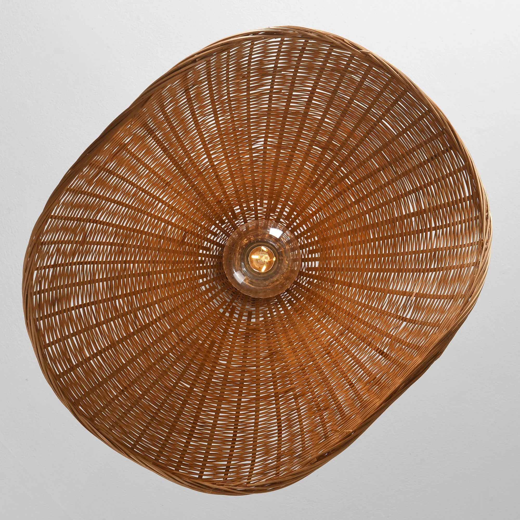 20" Werner Bohemian Handwoven Bamboo Island Pendant Light