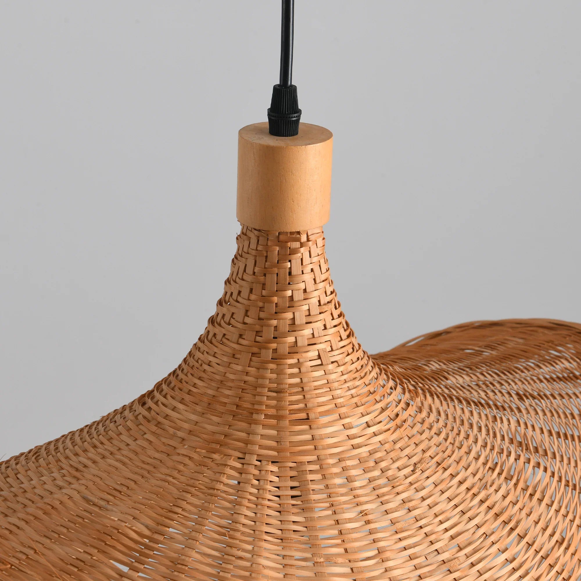 20" Werner Bohemian Handwoven Bamboo Island Pendant Light
