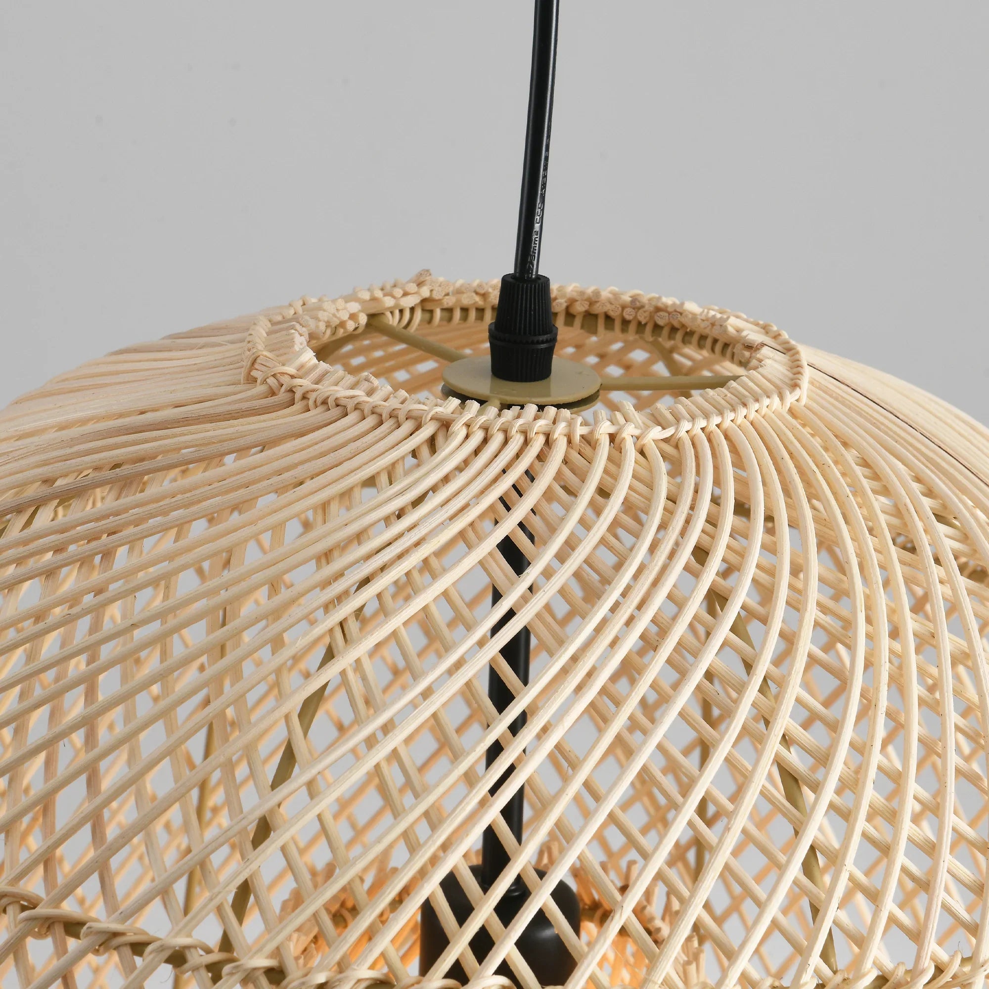 15" Wendell Bohemian Handwoven Rattan Island Pendant Light