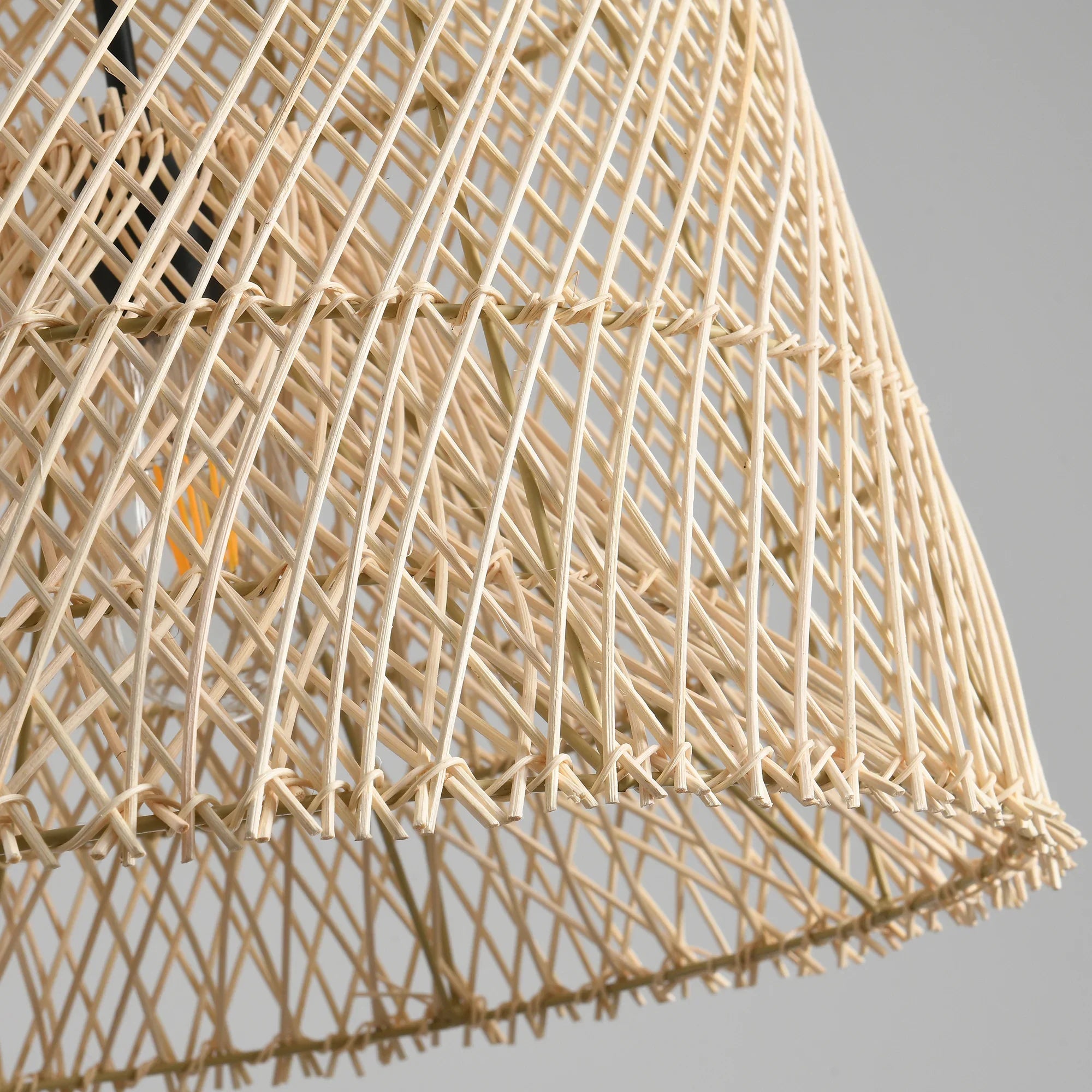 15" Wendell Bohemian Handwoven Rattan Island Pendant Light