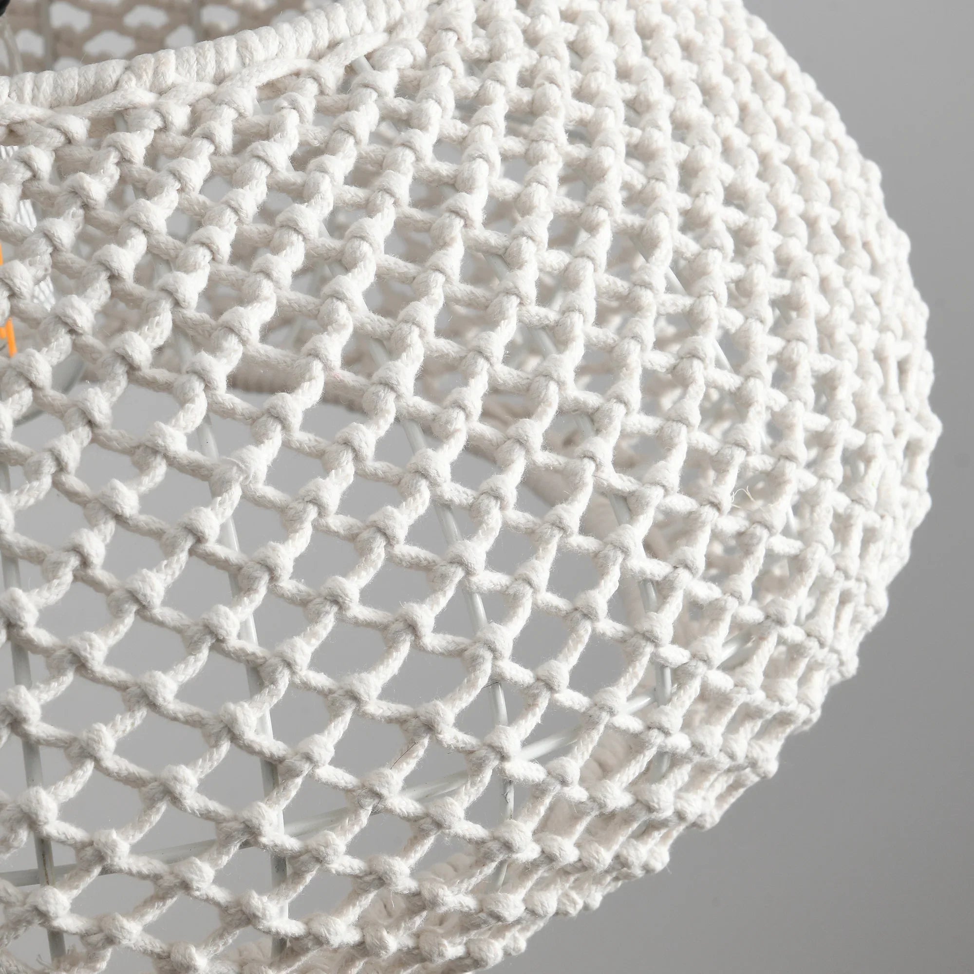 19" Tyler Bohemian Handwoven Cotton Rope Island Pendant Light