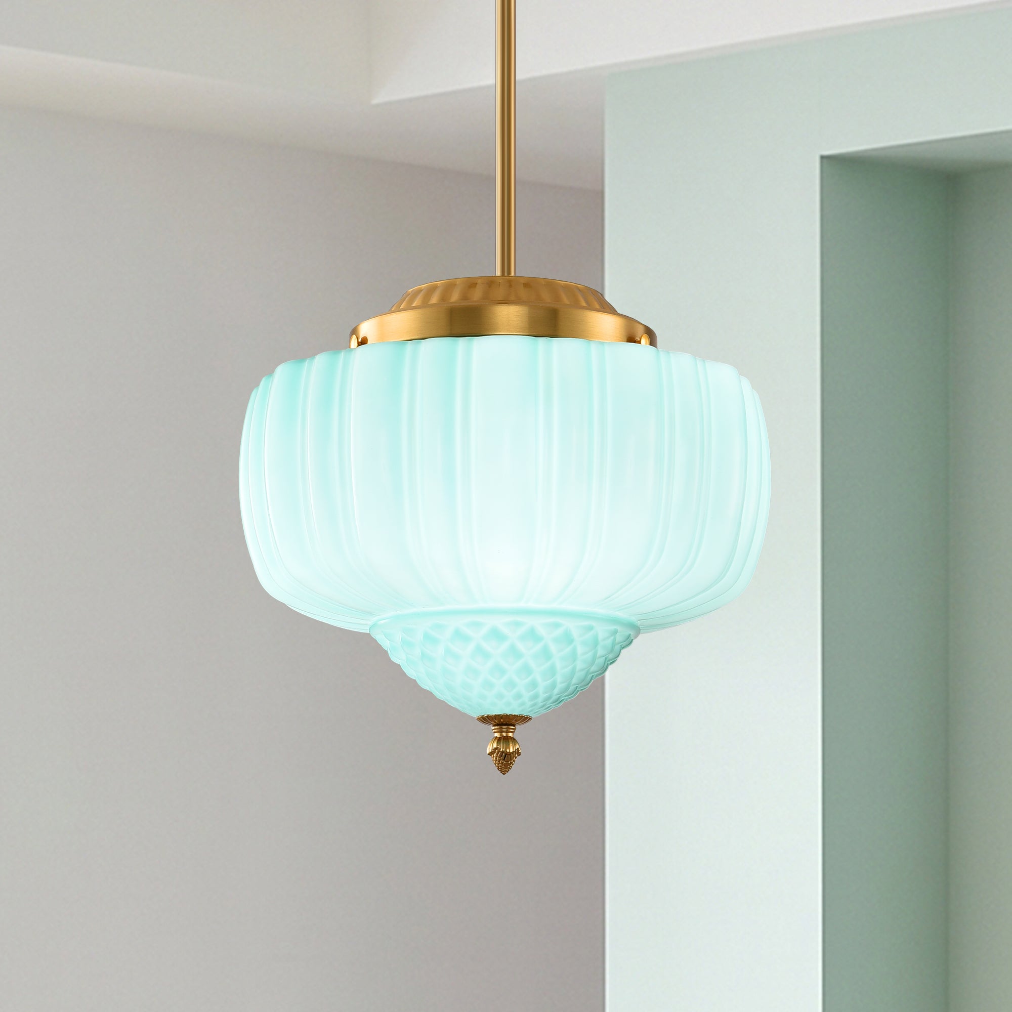 Phyllis 3-Light Gold Brass Island Pendant Light