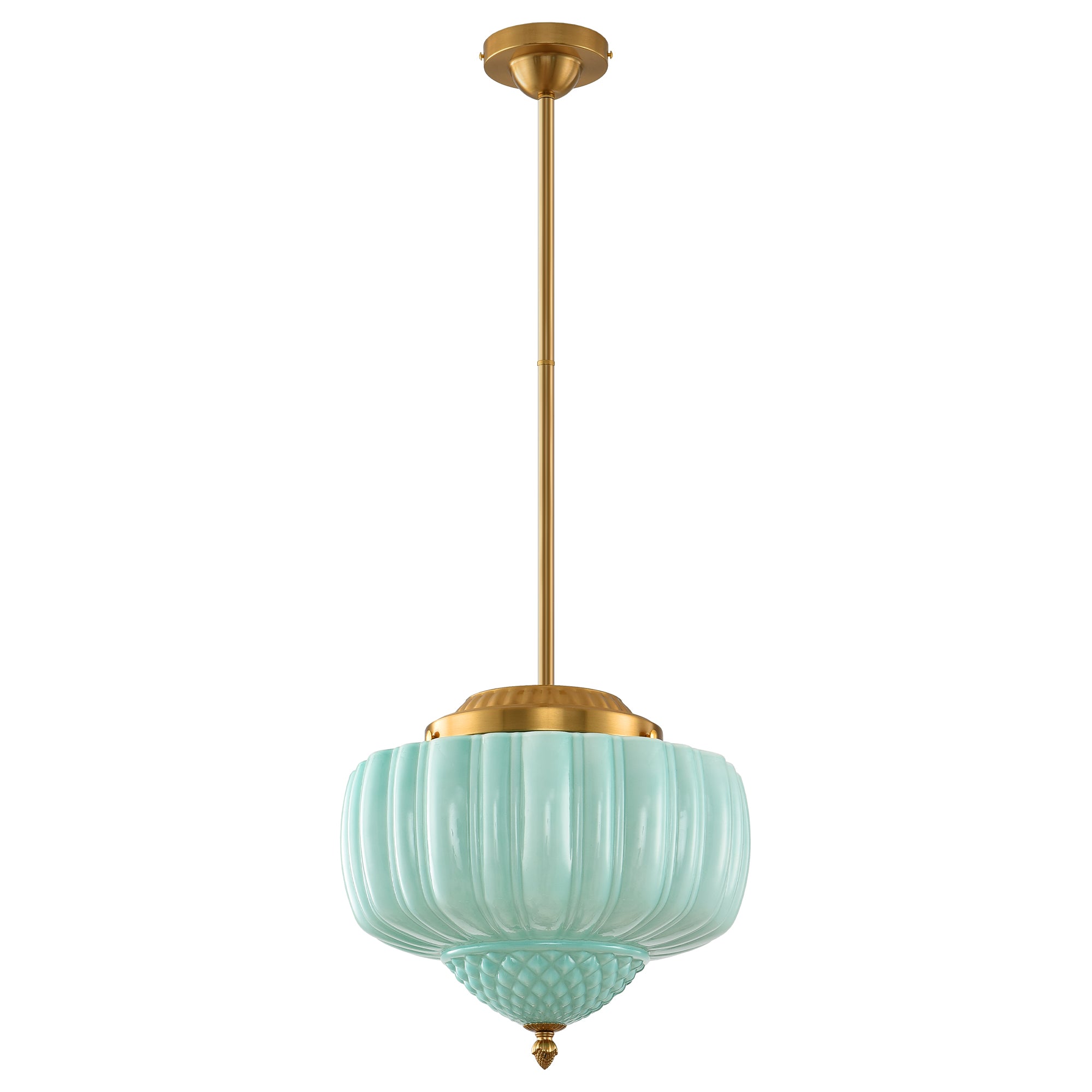 Phyllis 3-Light Gold Brass Island Pendant Light