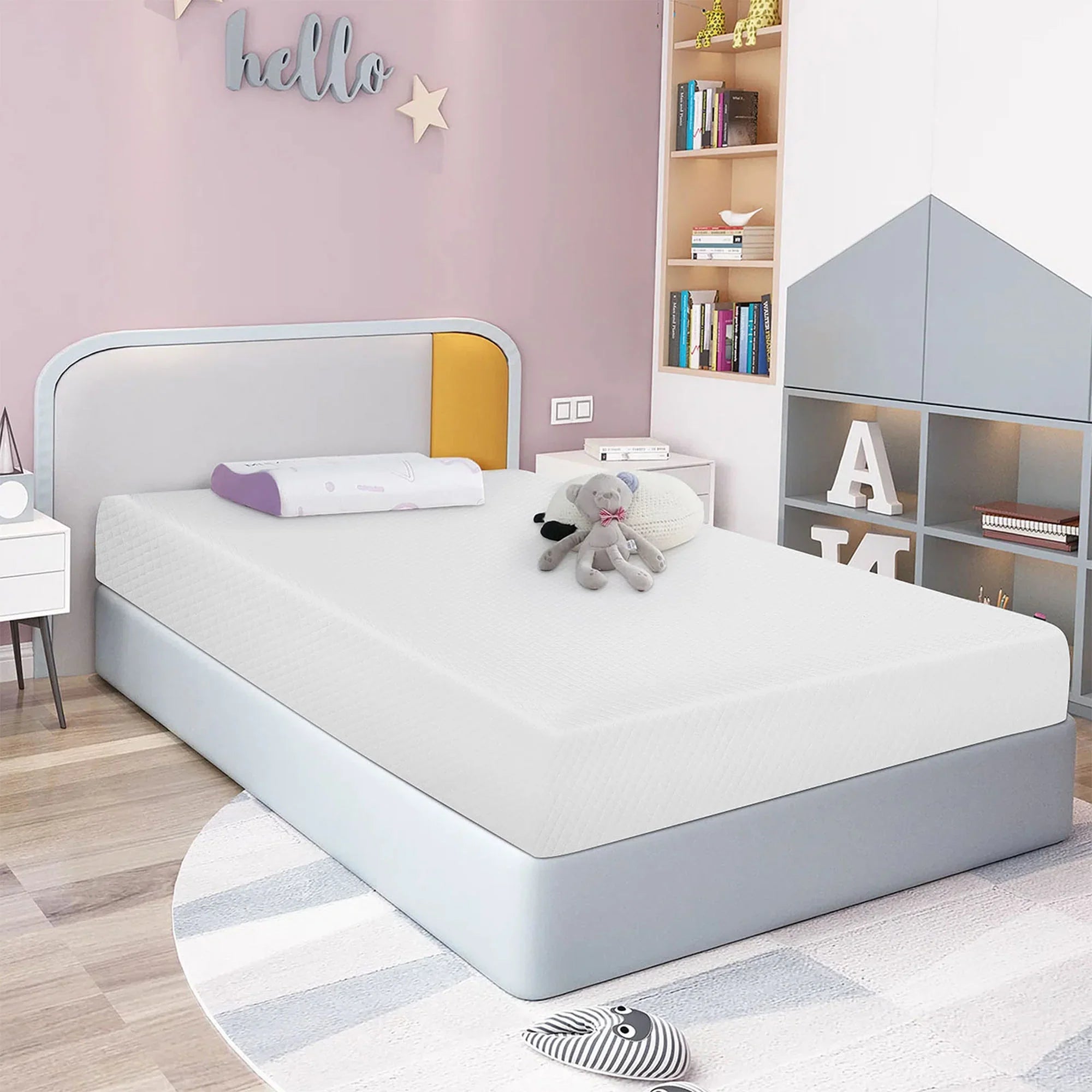 Artemisia 8" White Memory Foam Medium Firm Mattress with 2” Gel Infused Memory Foam