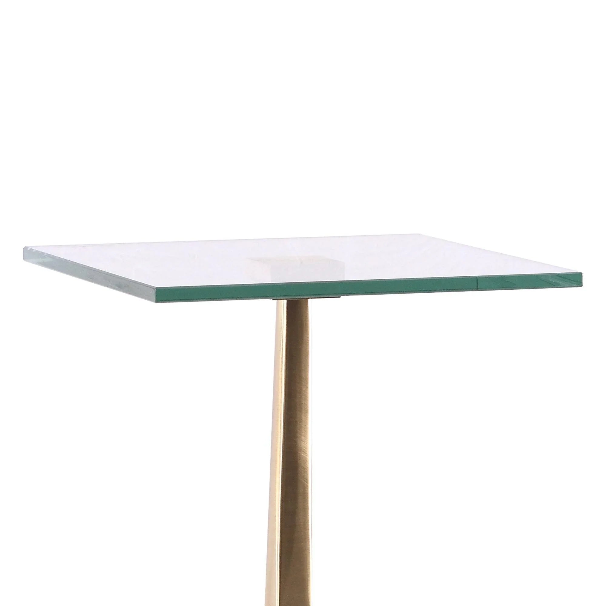 11" Square Side Table with Marble Base