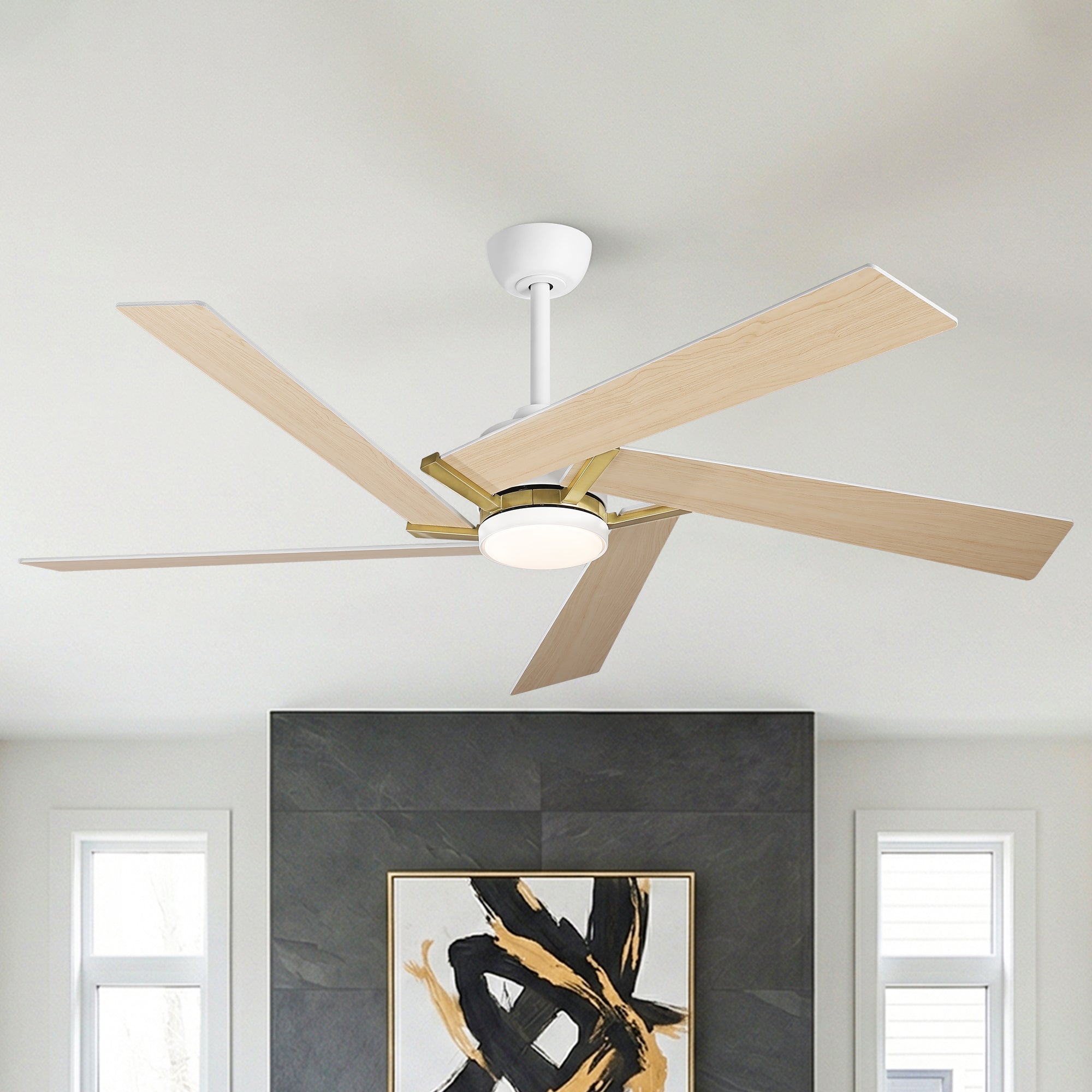 60" Baron Industrial LED Ceiling Fan with Remote Control