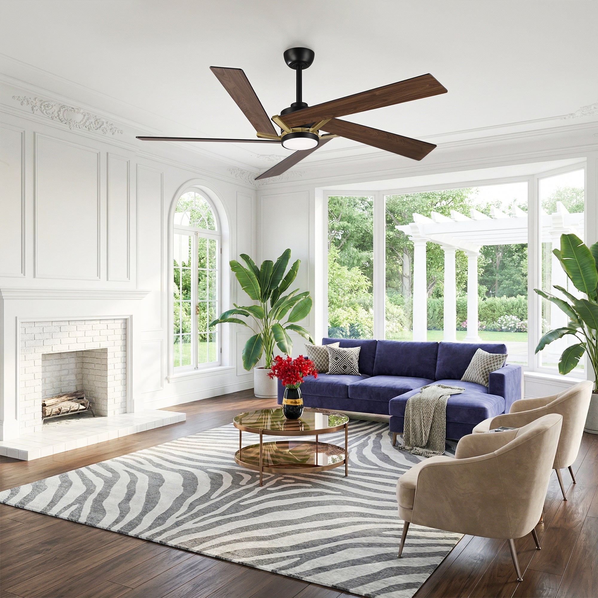 60" Baron Industrial LED Ceiling Fan with Remote Control