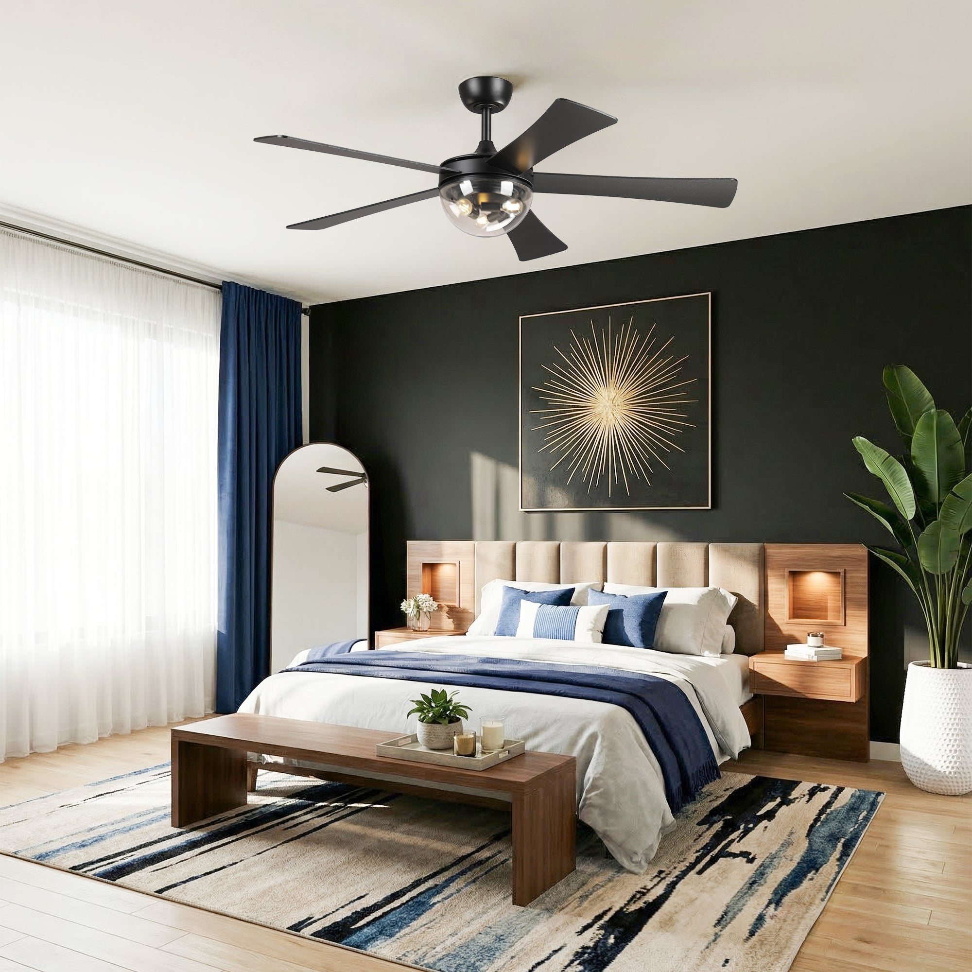 52" Susie Downrod Mount Ceiling Fan with Remote Control