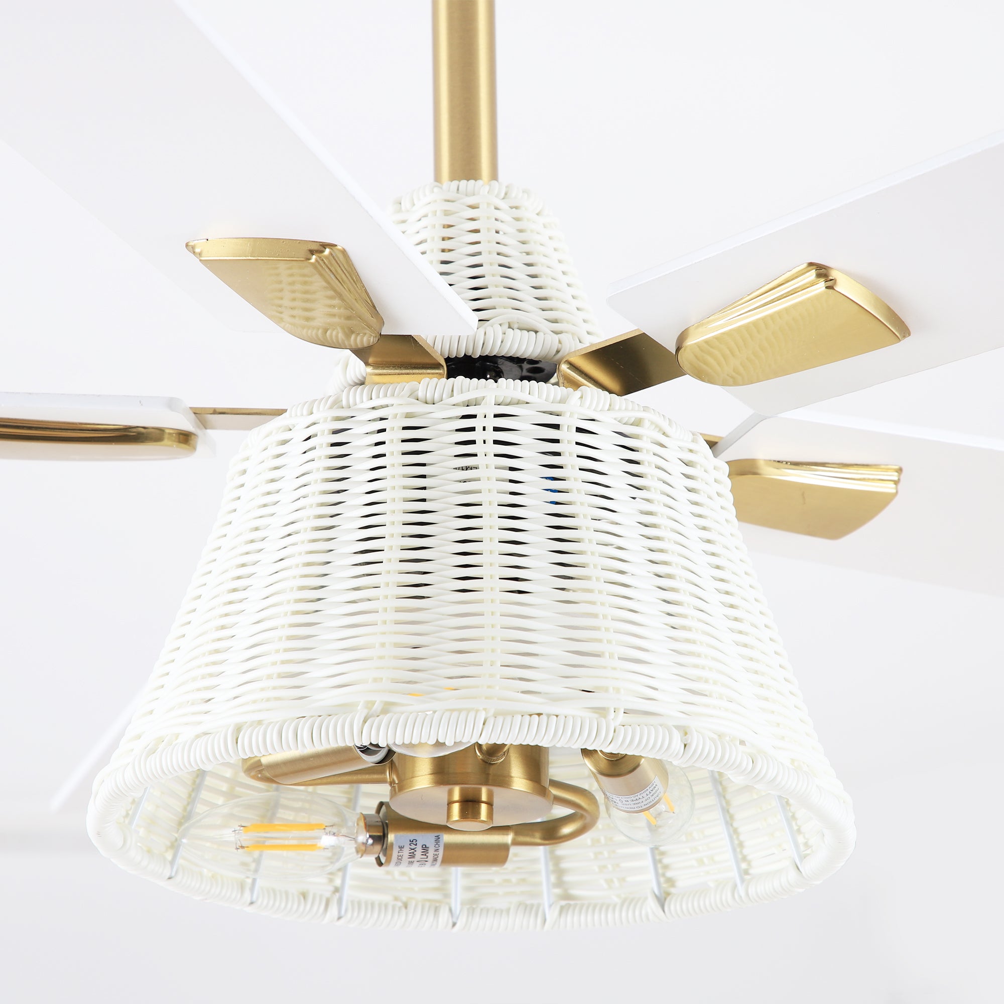 52" Zona Antique Brass Downrod Mount Ceiling Fan with Light