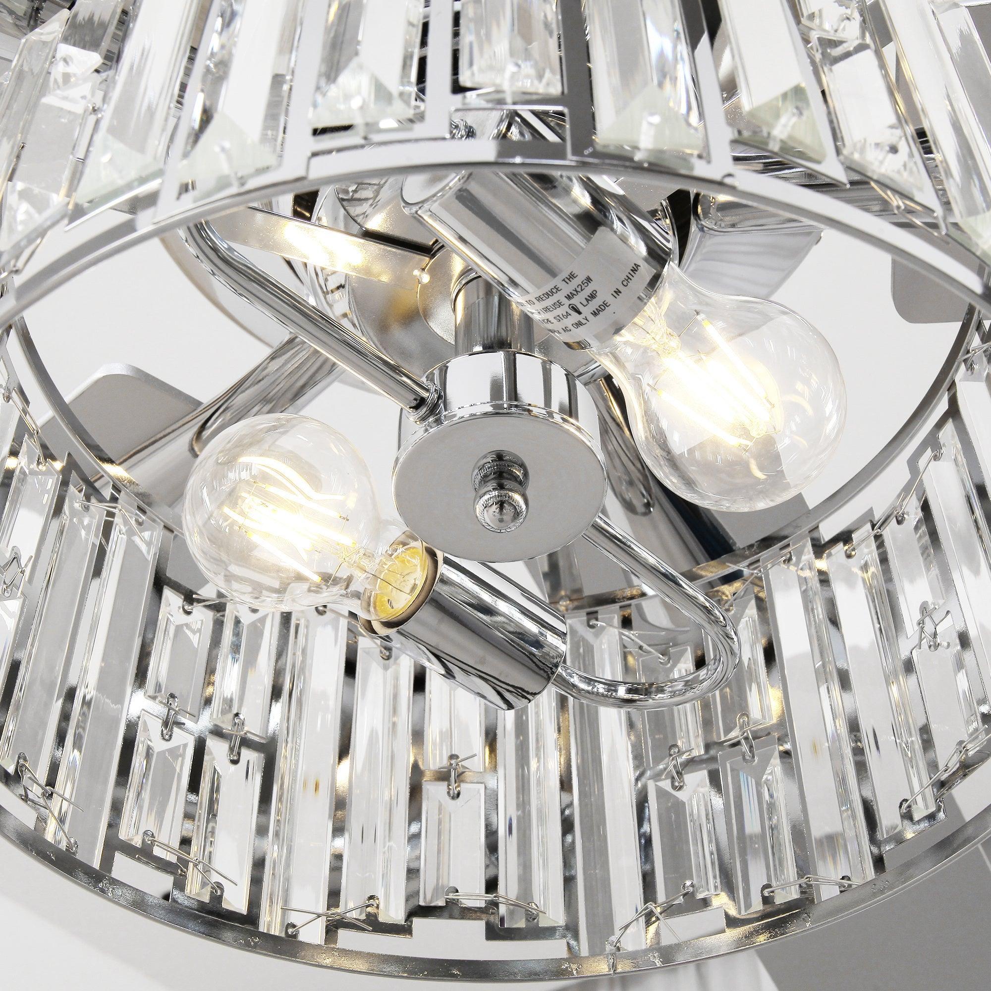 52" Dicken Modern Downrod Mount Reversible Crystal Ceiling Fan with Lighting