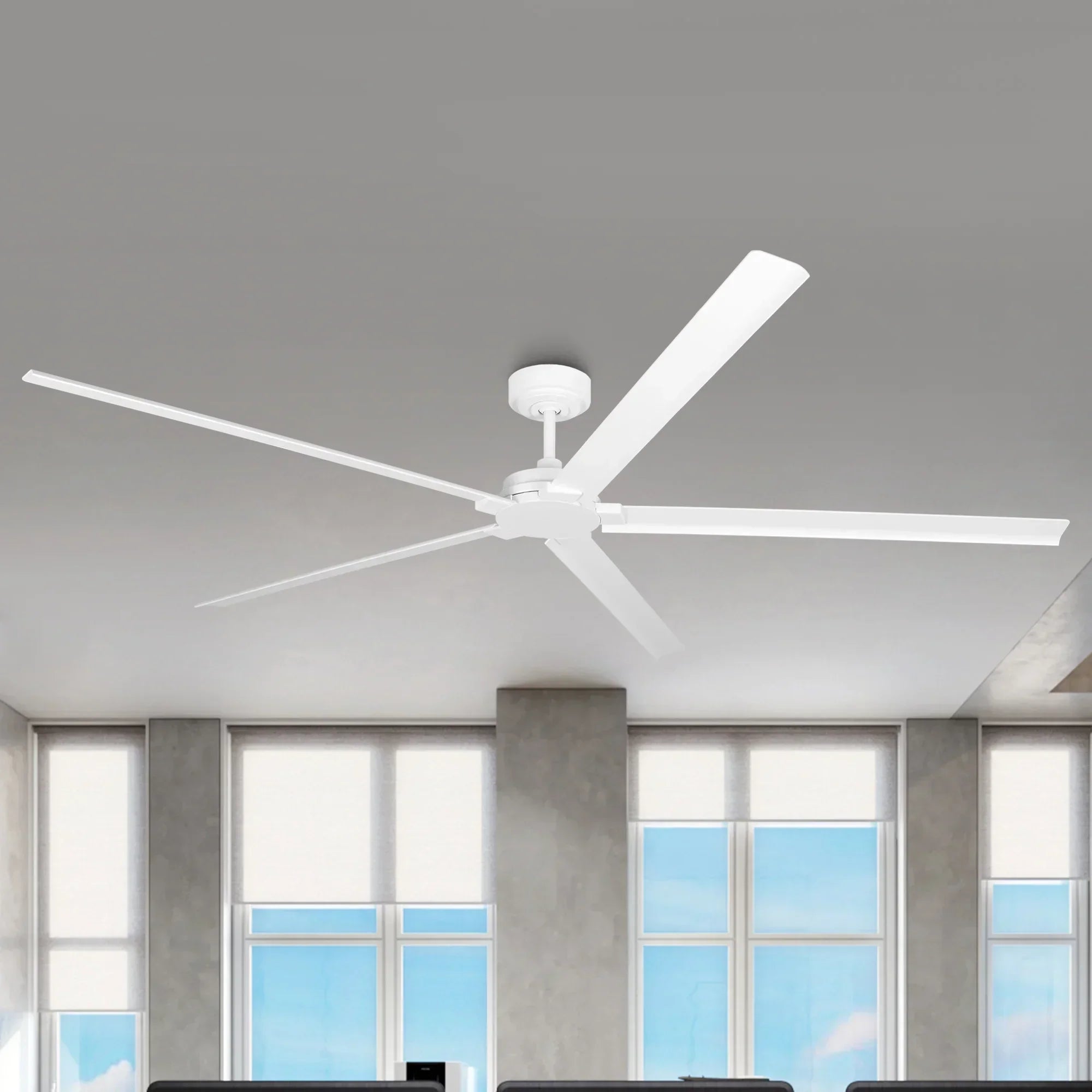 72 Inch 84 Inch Winni IPX4 Outdoor Downrod Mount Ceiling Fan with Remote Control