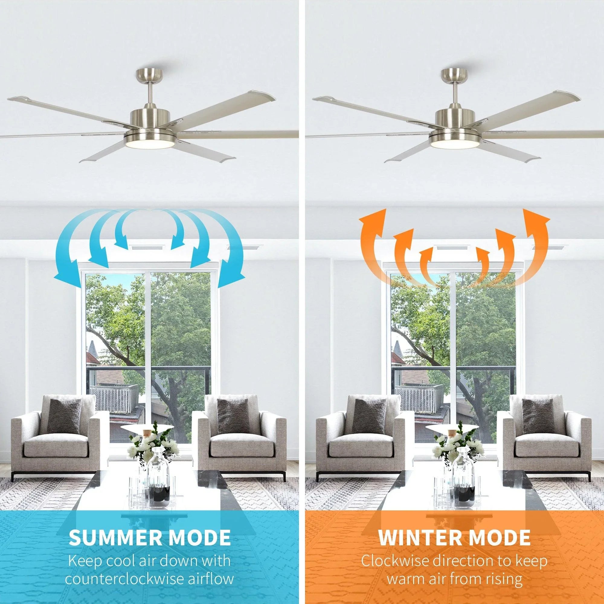 65 Inch Freda DC Motor Modern Ceiling Fan Led Light Remote Control