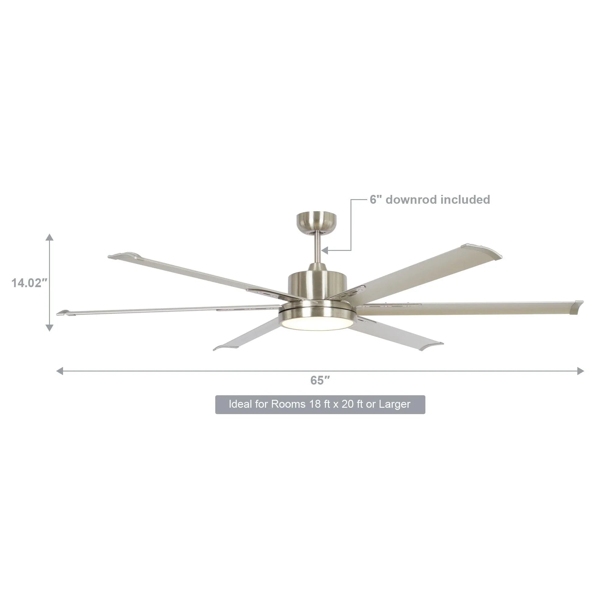 65 Inch Freda DC Motor Modern Ceiling Fan Led Light Remote Control