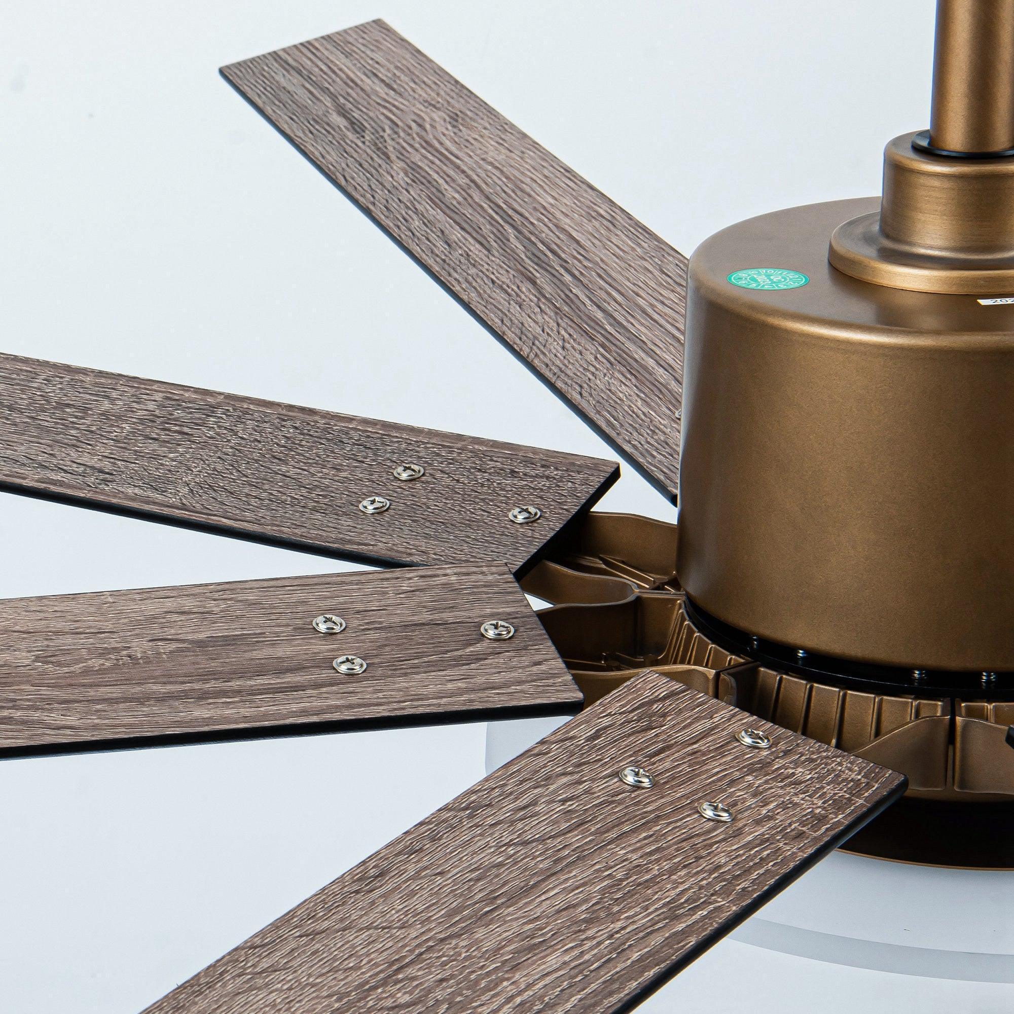 65" Modern Downrod Mount Reversible Ceiling Fan with Led Lighting and Remote Control