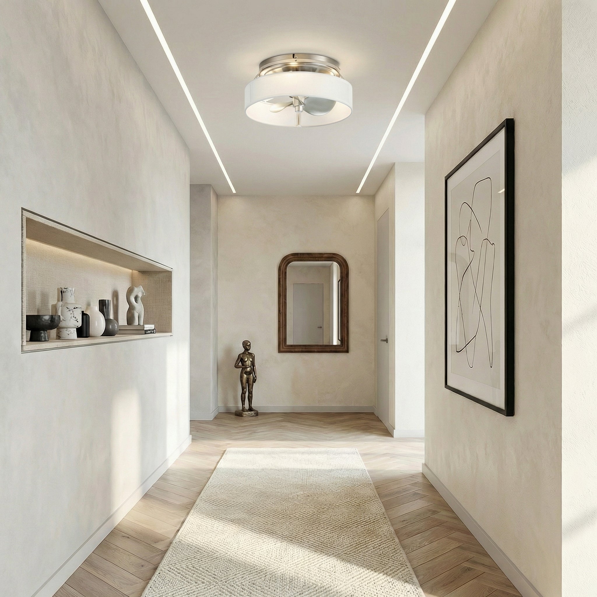 Vaczon 13" Modern Flush Mount Ceiling Fan