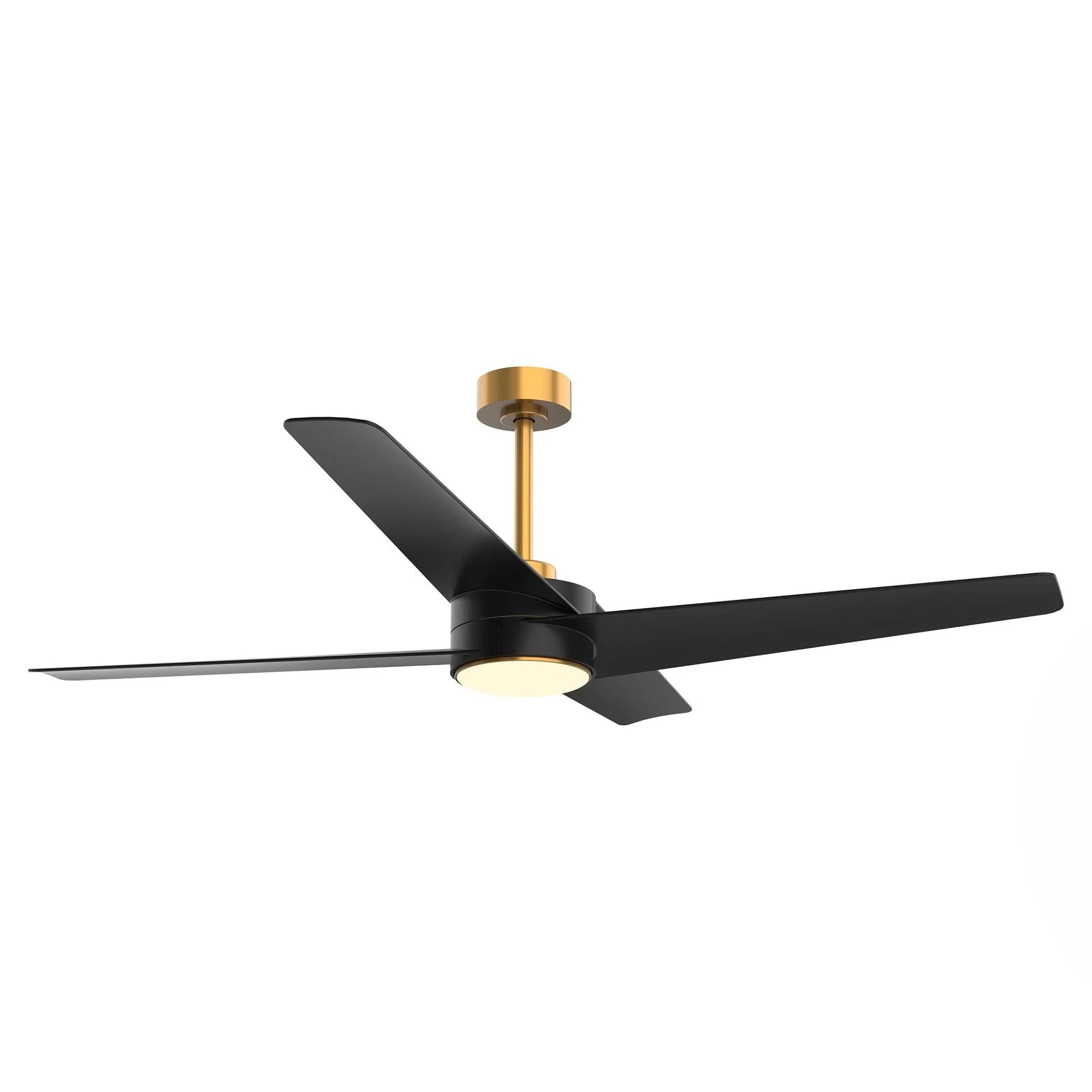 60" Parvez Modern DC Motor Downrod Mount Reversible Crystal Ceiling Fan with Lighting and Remote Control