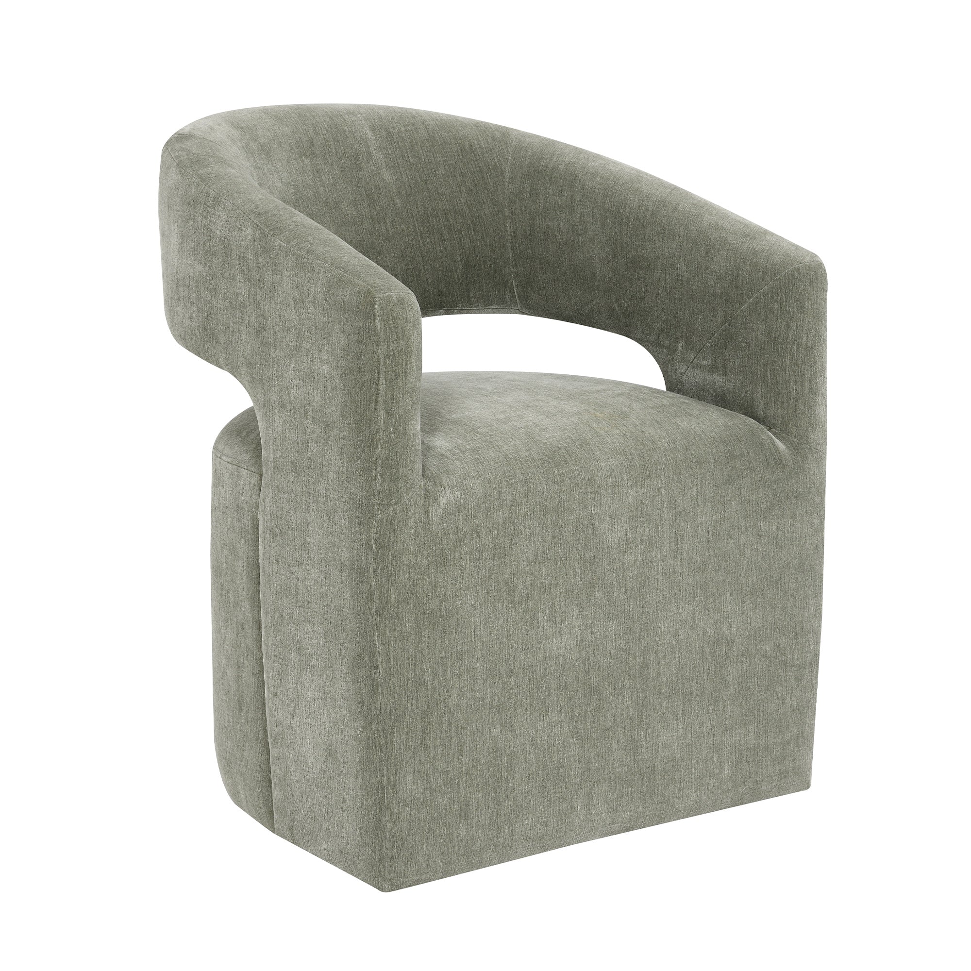 25 Inch Modern Plush Fully Upholstered Arm Chair with Casters