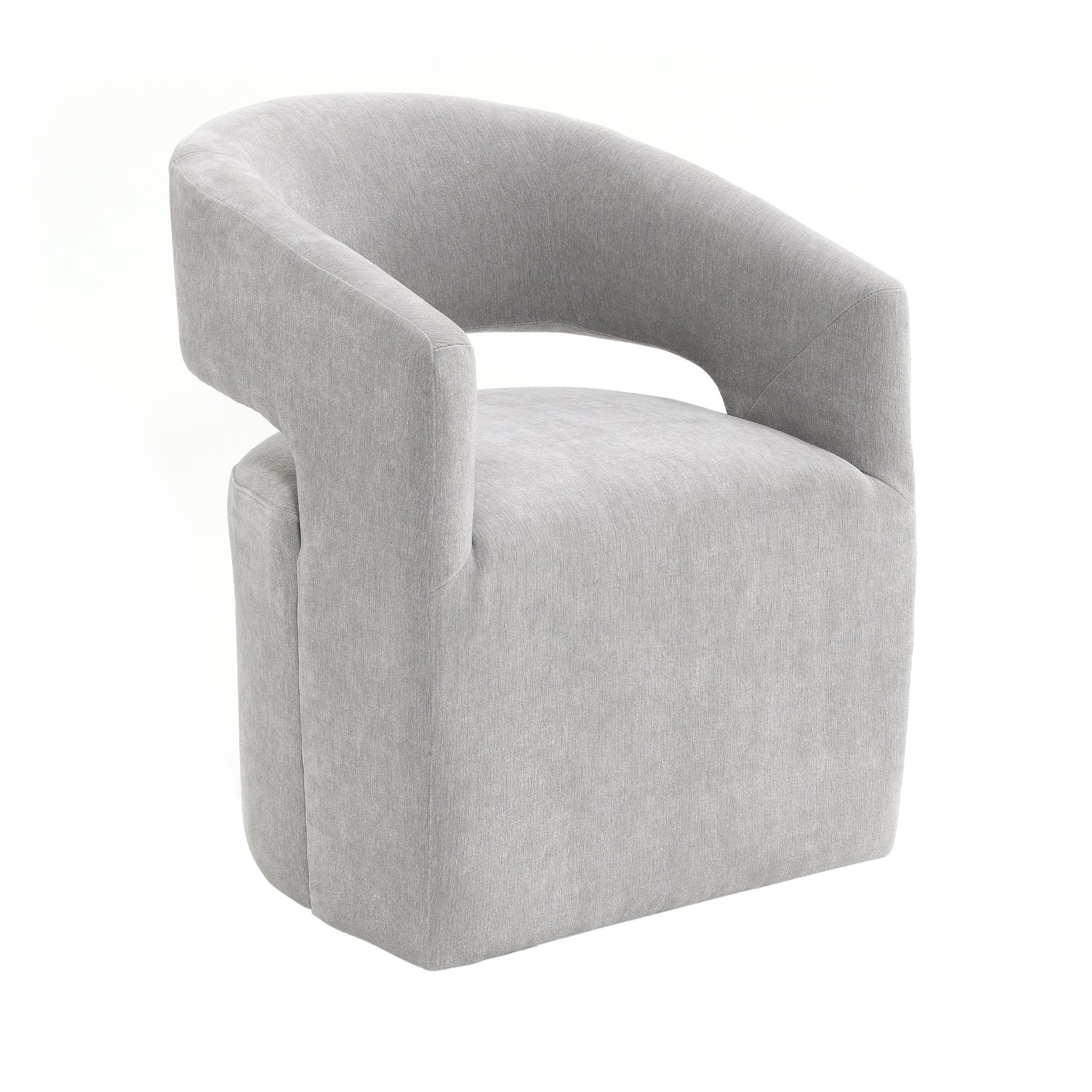 25 Inch Modern Plush Fully Upholstered Arm Chair with Casters