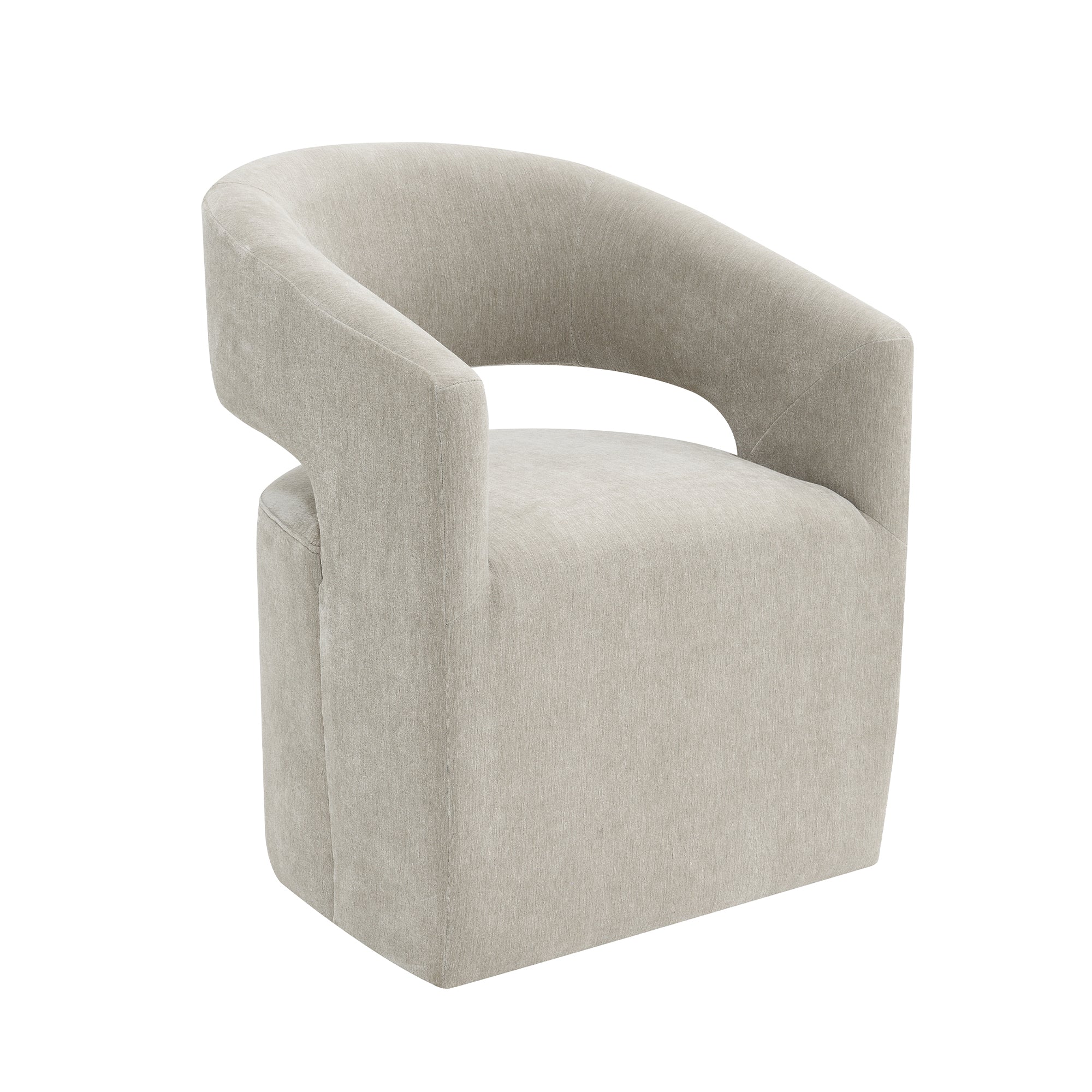 25 Inch Modern Plush Fully Upholstered Arm Chair with Casters