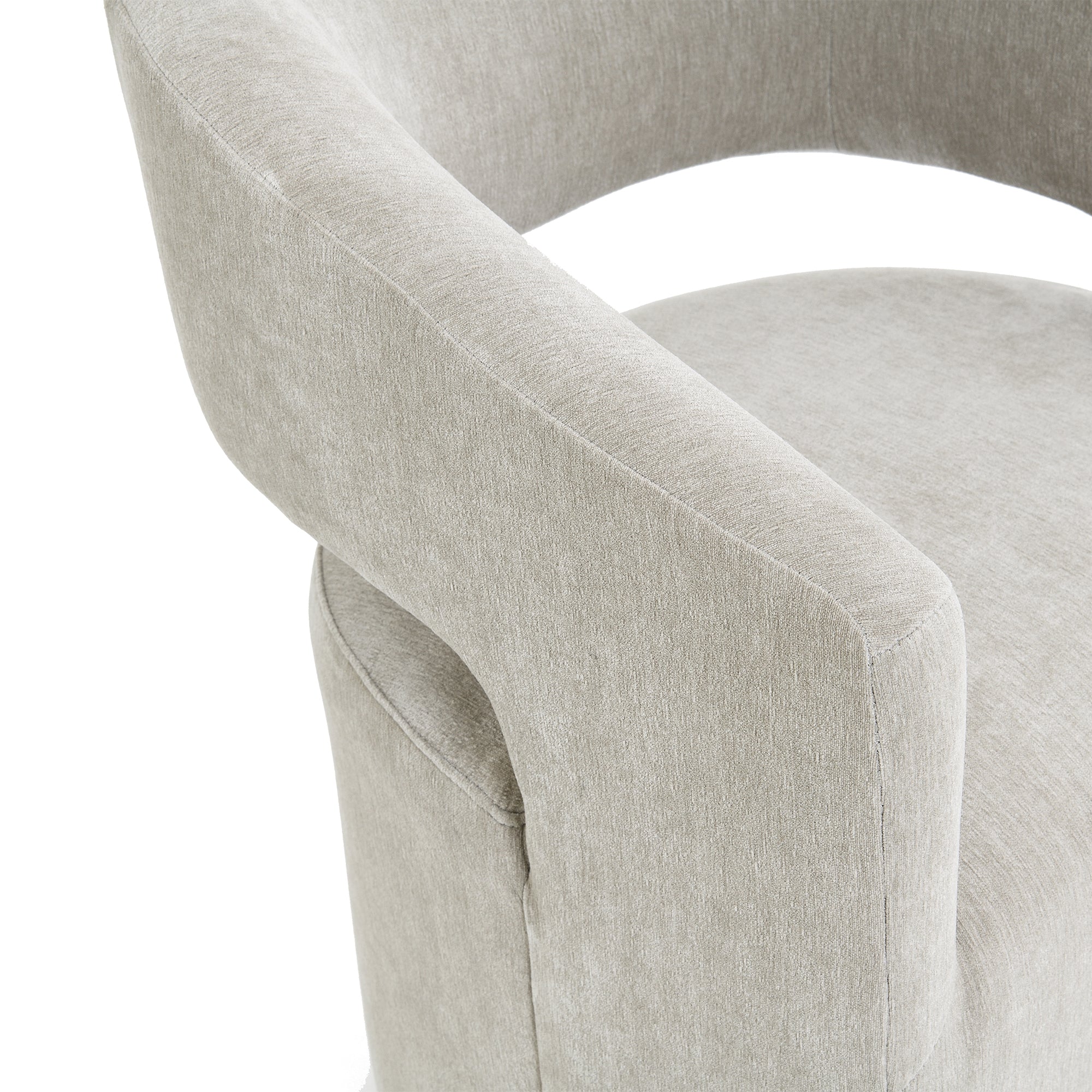 25 Inch Modern Plush Fully Upholstered Arm Chair with Casters