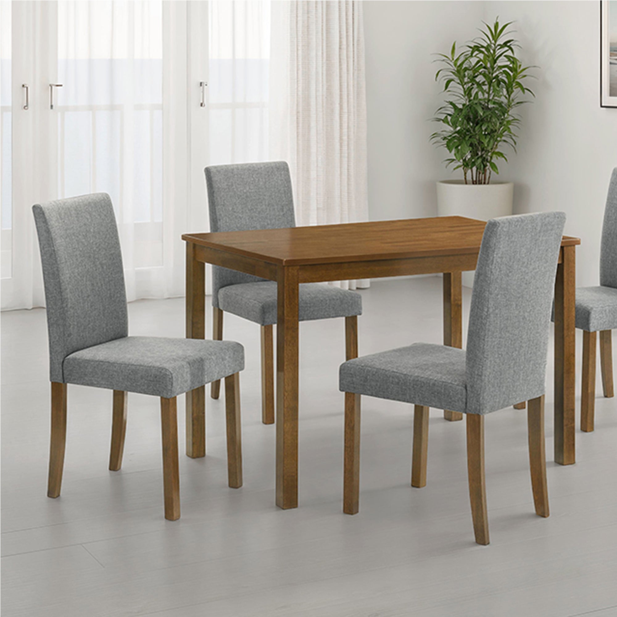 Worland 43 Inch Espresso 5-Piece Rectangle Dining Table with 4 Side Chairs