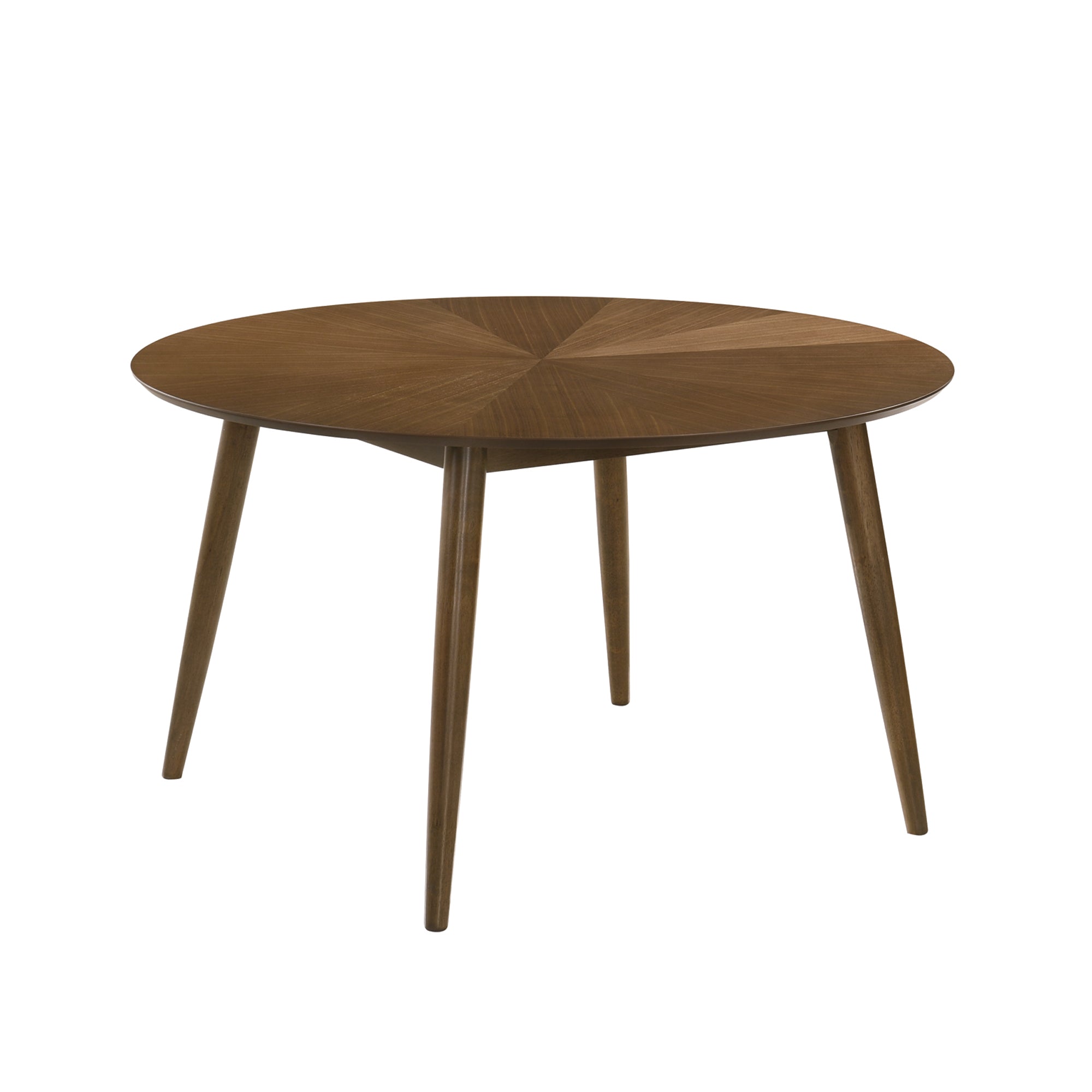 Raissa 5-Piece Walnut Round Wooden Dining Table with 4 Side Chairs