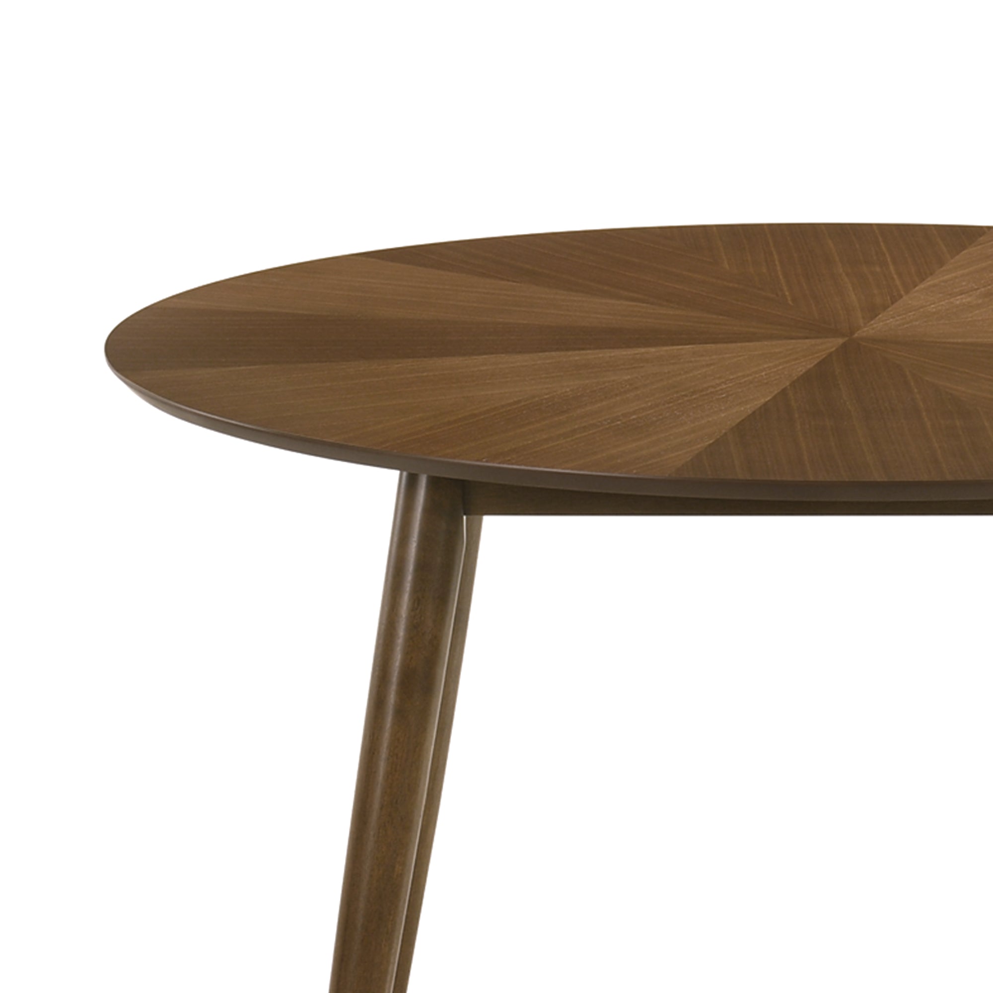 Raissa 5-Piece Walnut Round Wooden Dining Table with 4 Side Chairs