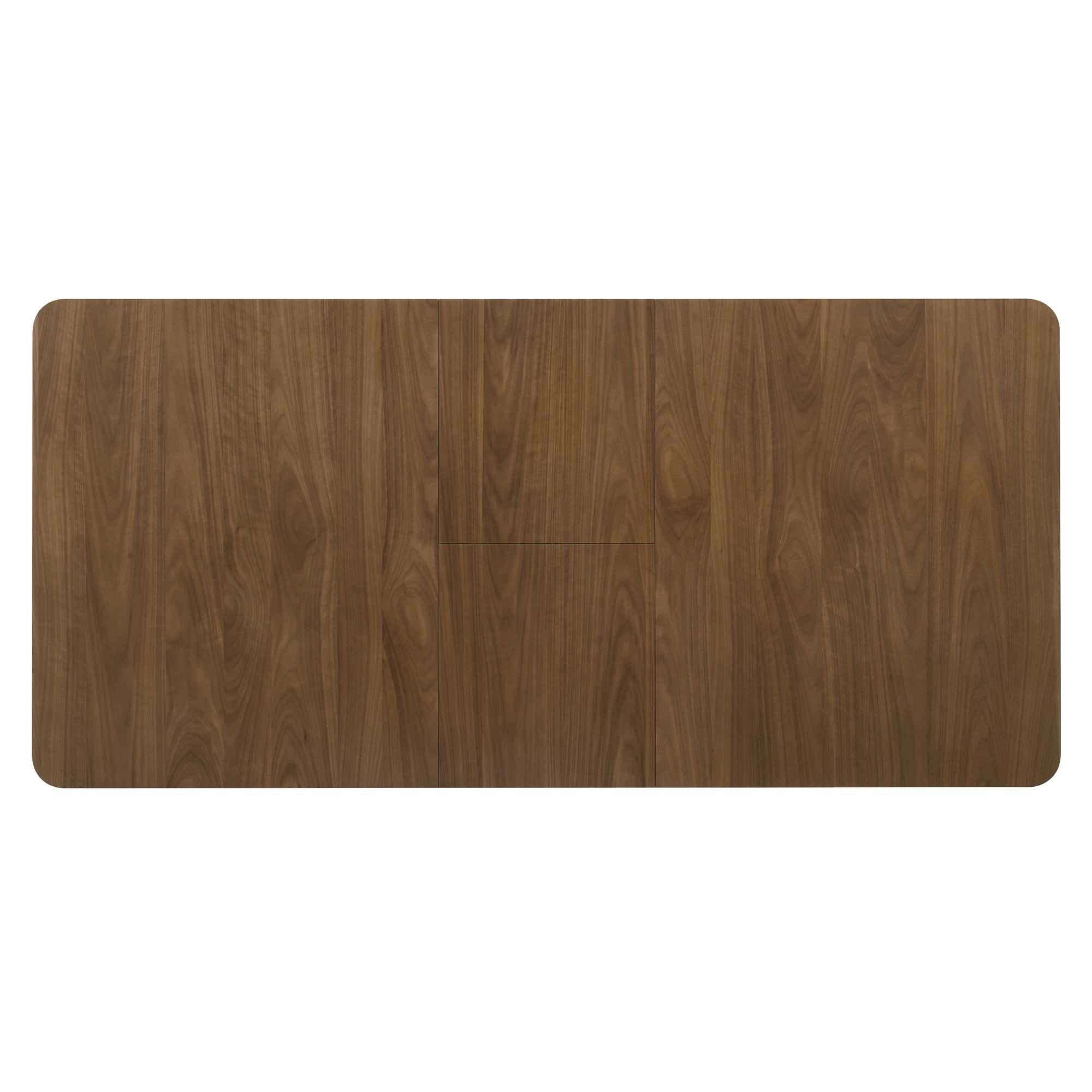 Raissa 74 Inch Walnut Rectangular Soft Rounded-Edge Extendable Wooden Dining Table with Side Chairs