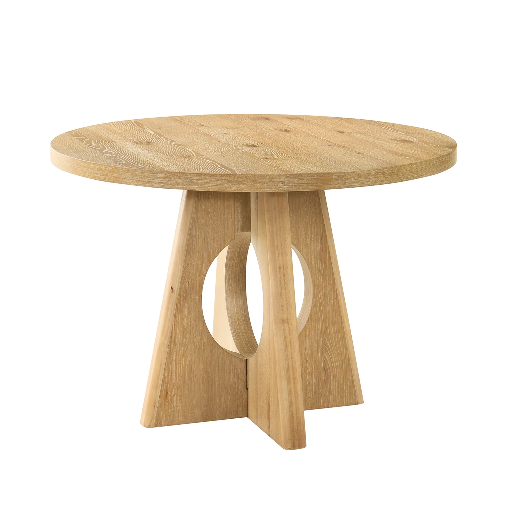 Ozark 5-Piece Oak Round Dining Table Set with 4 Side Chairs