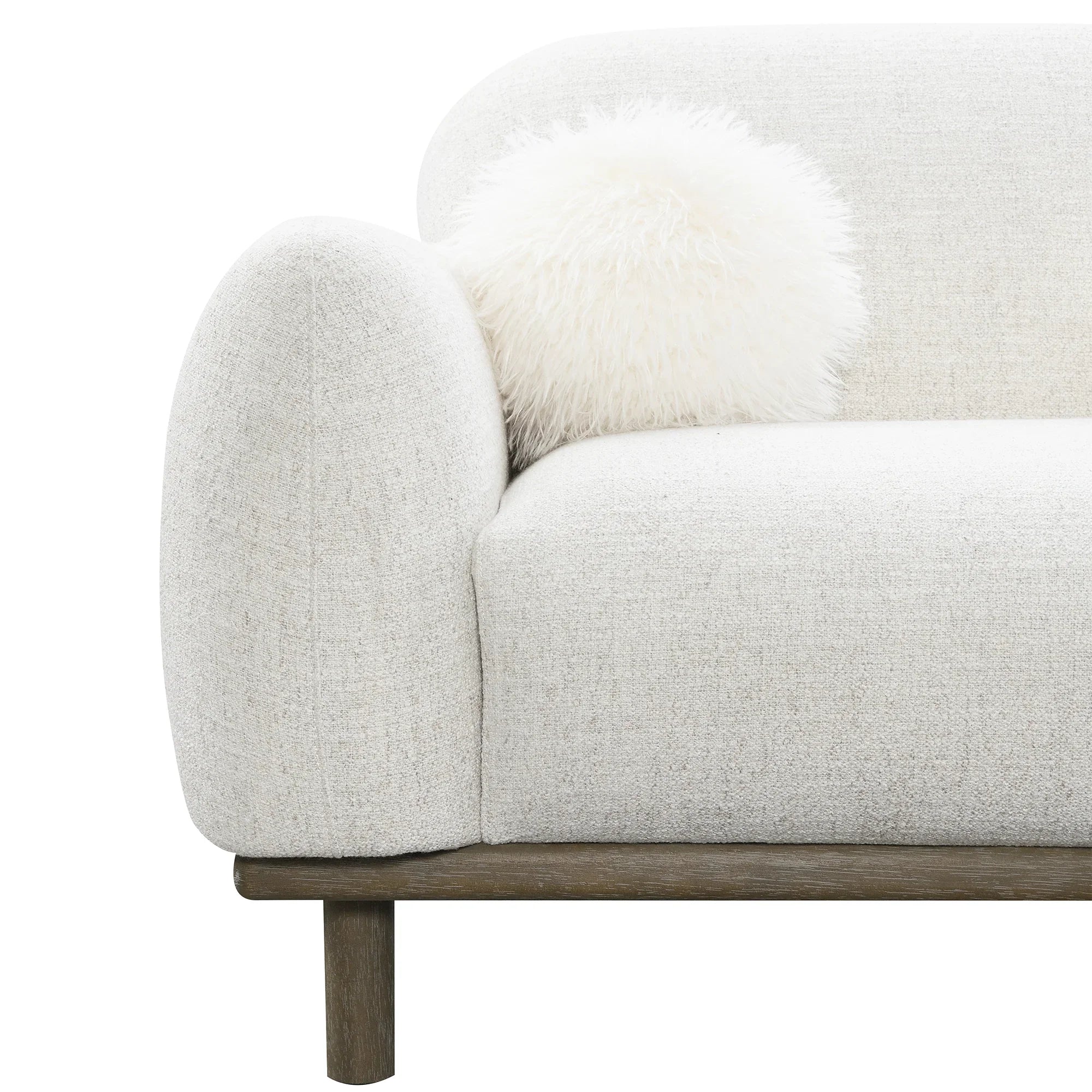Mellone 84" Mid-Century Modern Chenille Sofa with 3 Pillows