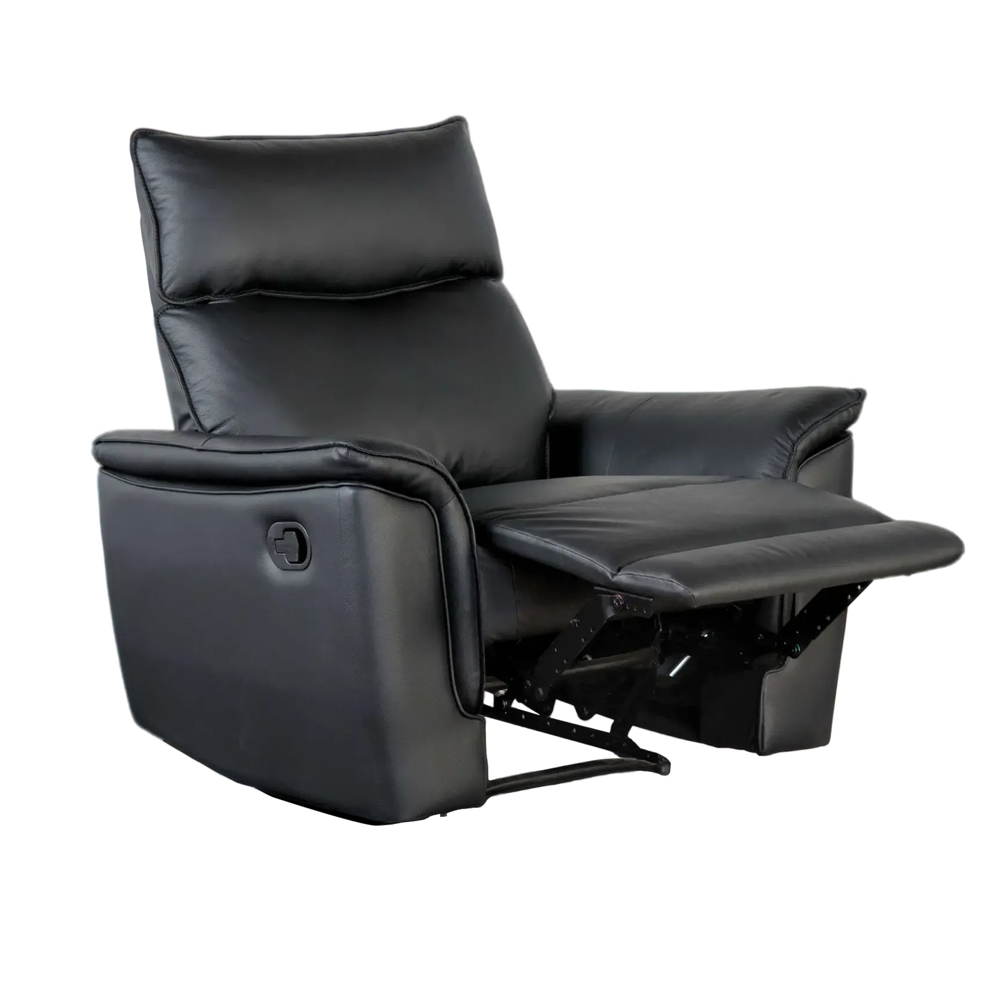 Bienne 38.5 Inch Leather Match Manual Recliner Chair
