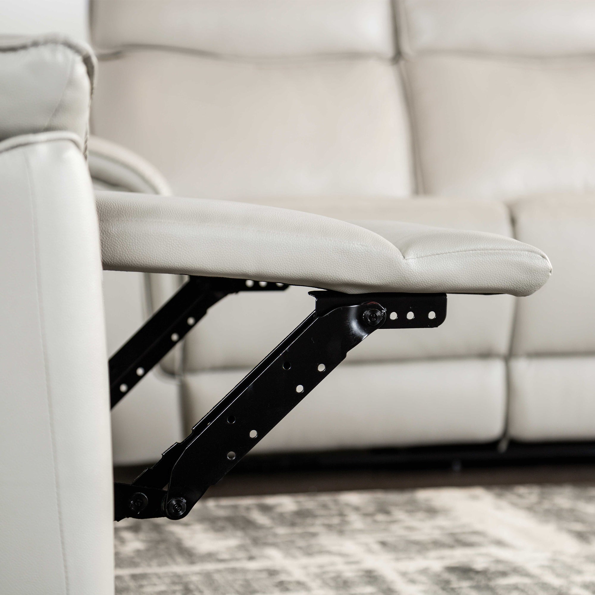 Bienne 38.5 Inch Leather Match Manual Recliner Chair