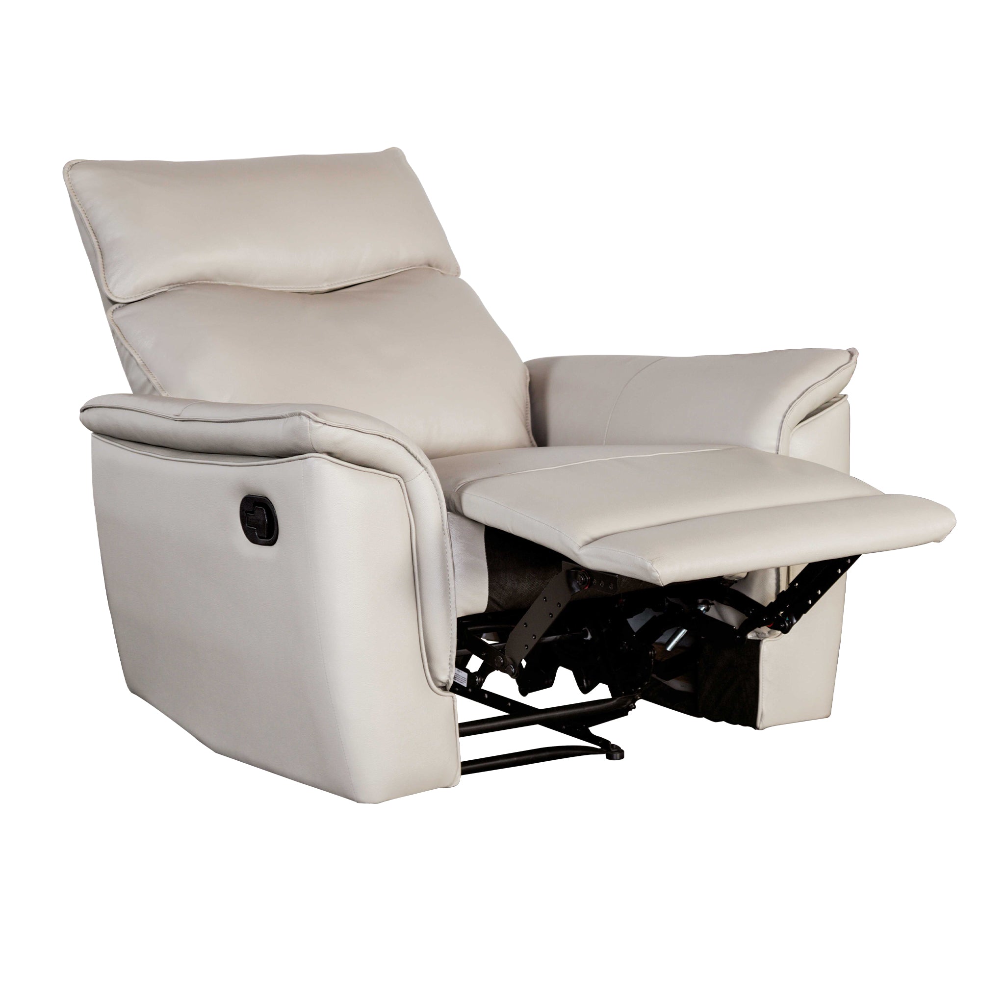 Bienne 38.5 Inch Leather Match Manual Recliner Chair