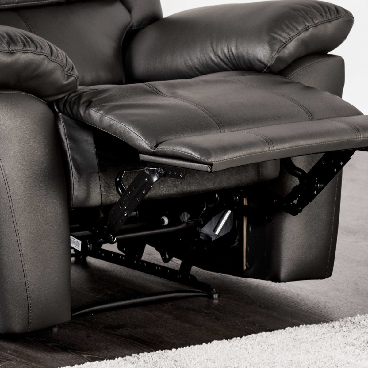 38 Inch Leather Recliner Chair with Pillow Top Arms for Living Room